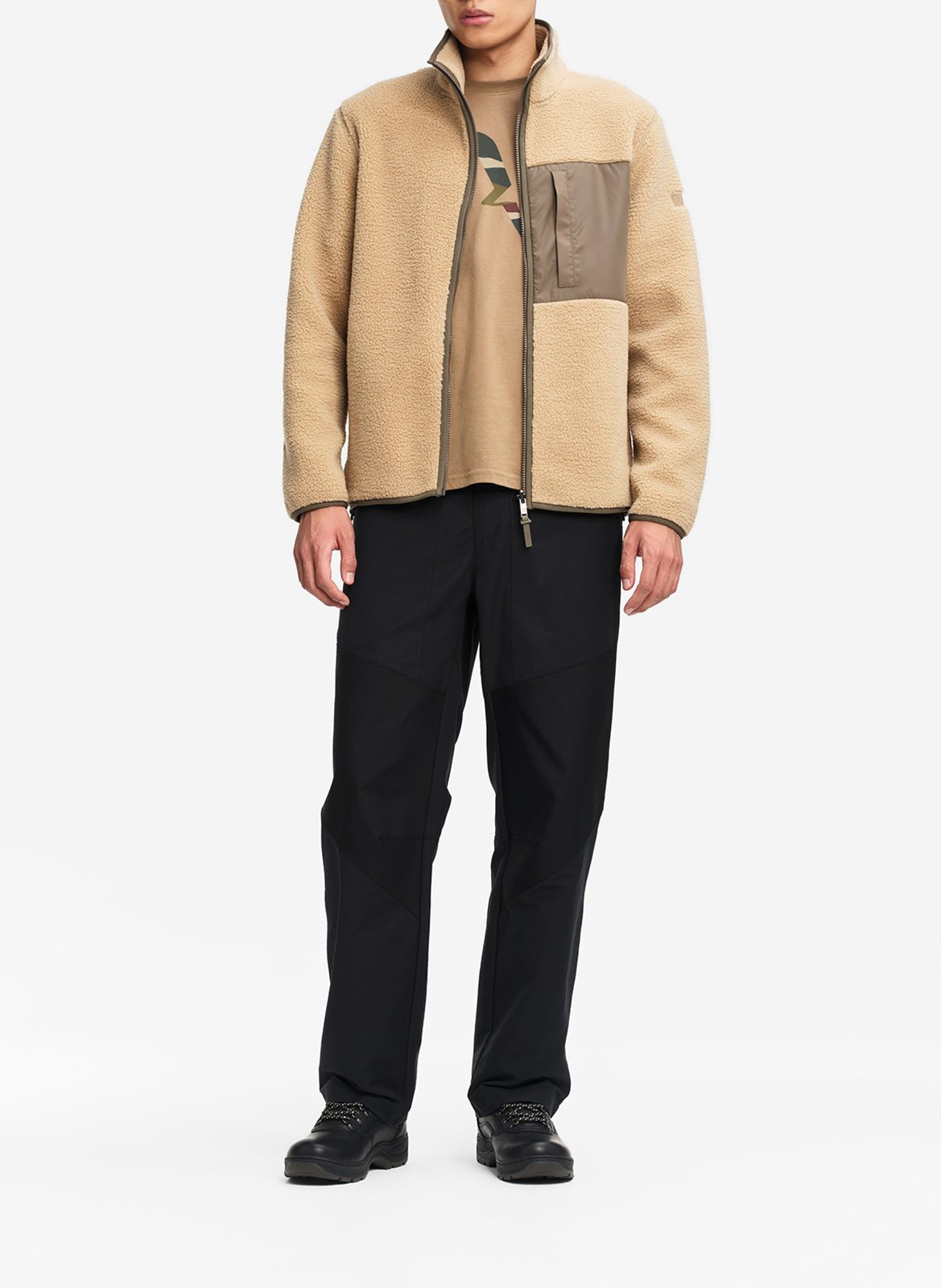 Veste polaire droite col montant AIGLE Beige