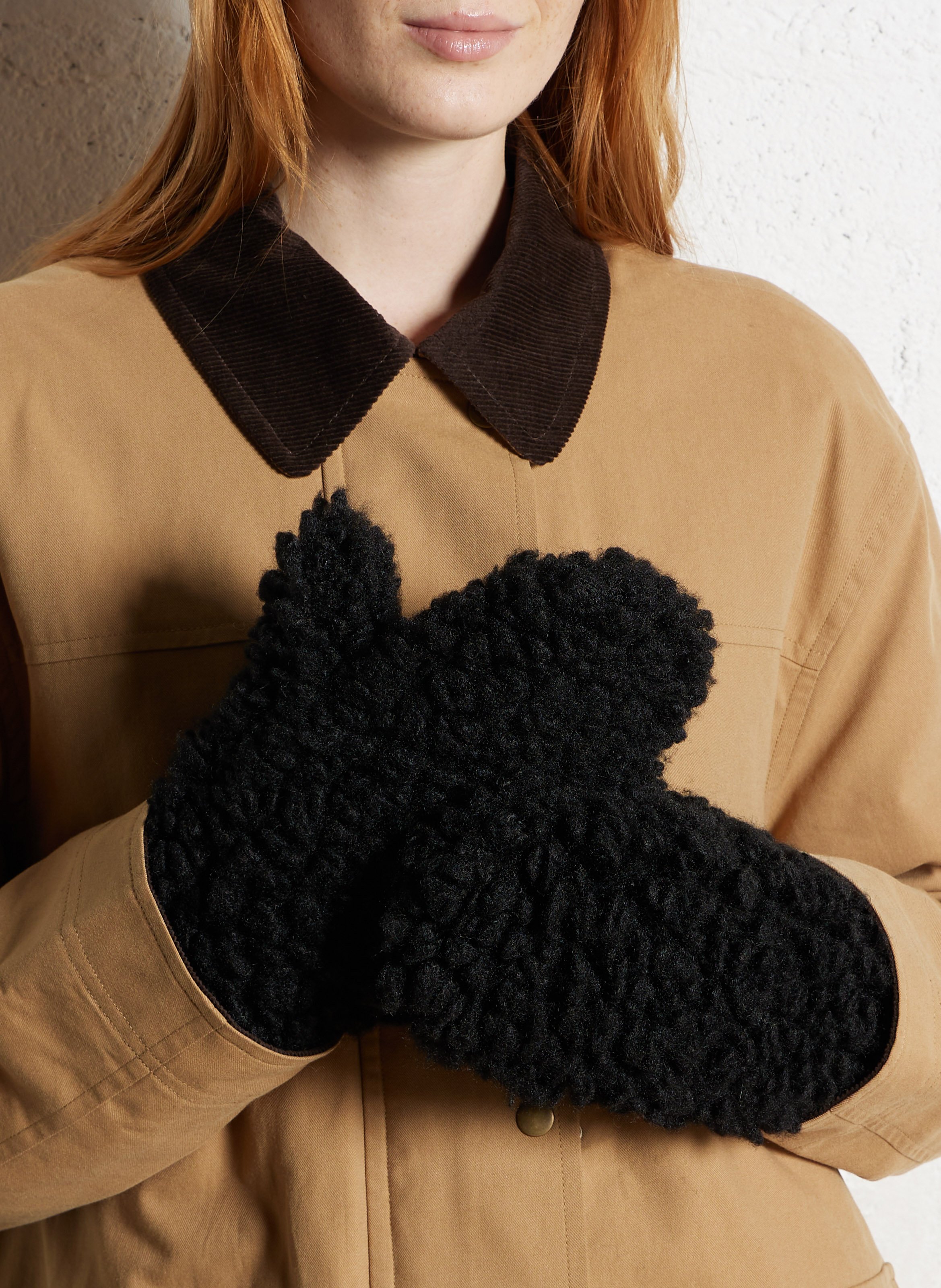 Fäustlinge mit Sherpa-Effekt LEON &amp; HARPER Schwarz