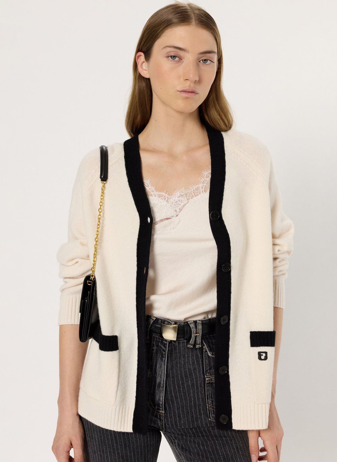 Svenland V-neck wool cardigan GERARD DAREL Beige