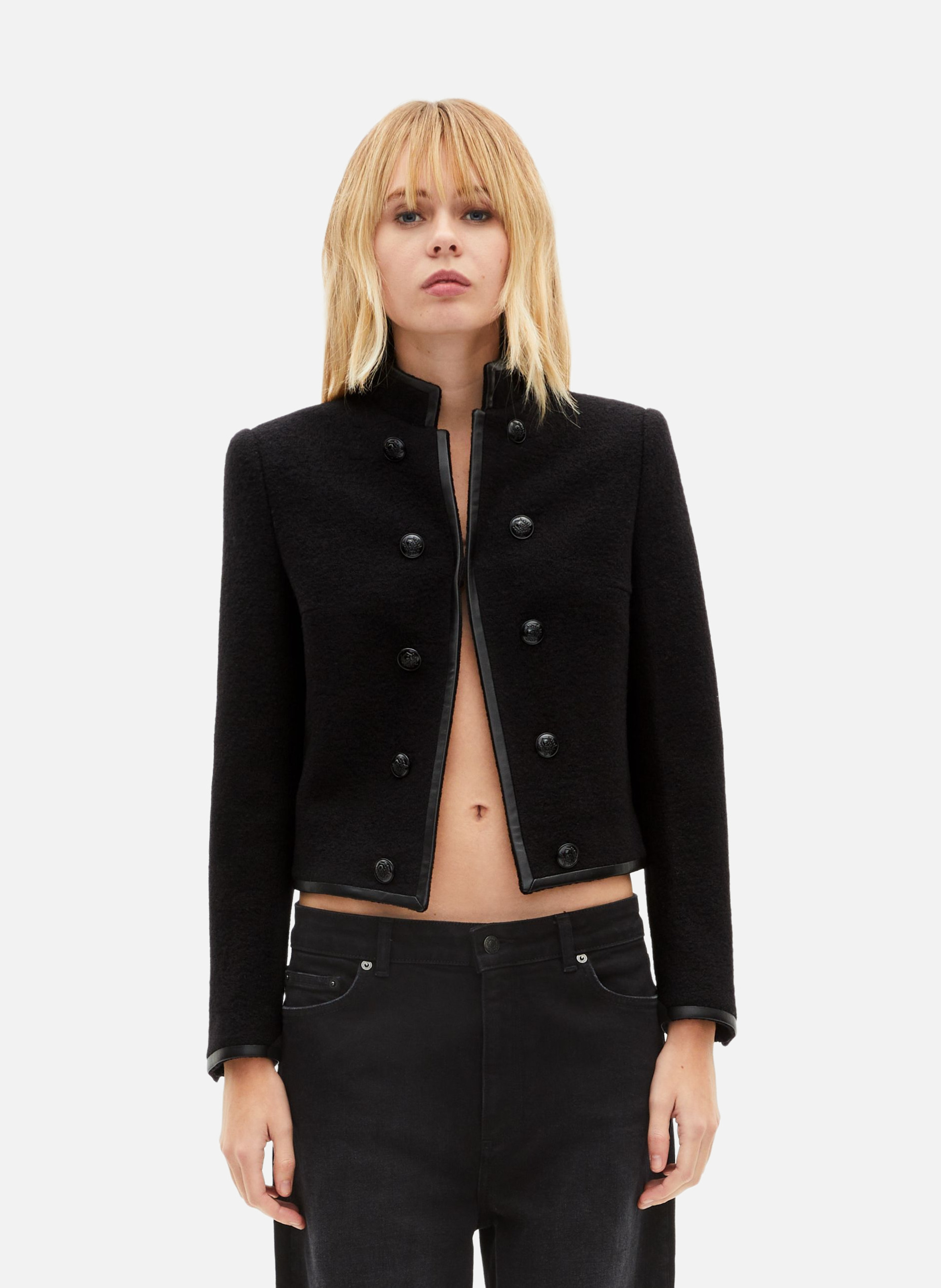Wool officer-style jacket THE KOOPLES Black