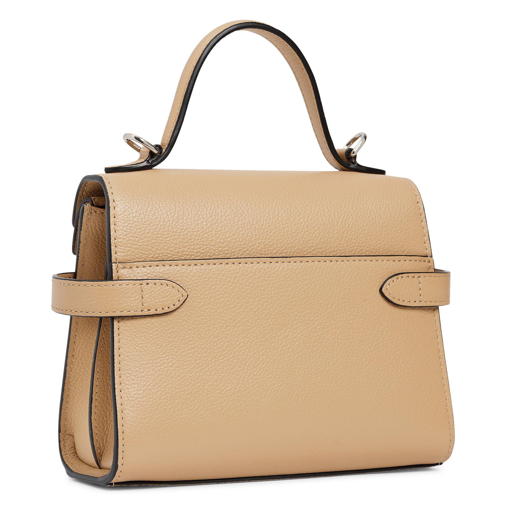 A-line leather skirt Beige