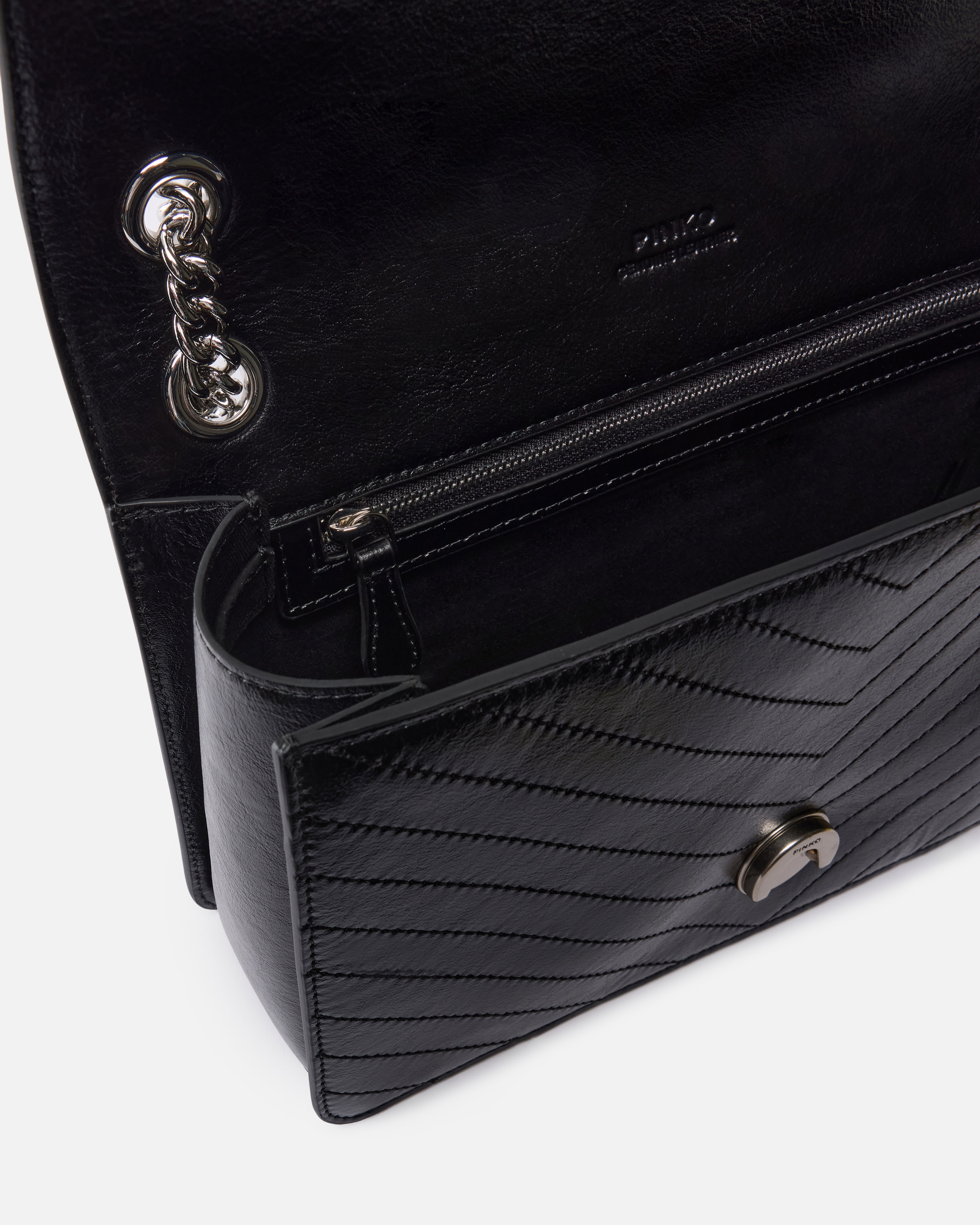 Medium Love Bag One handbag in chevron leather PINKO Multicolored