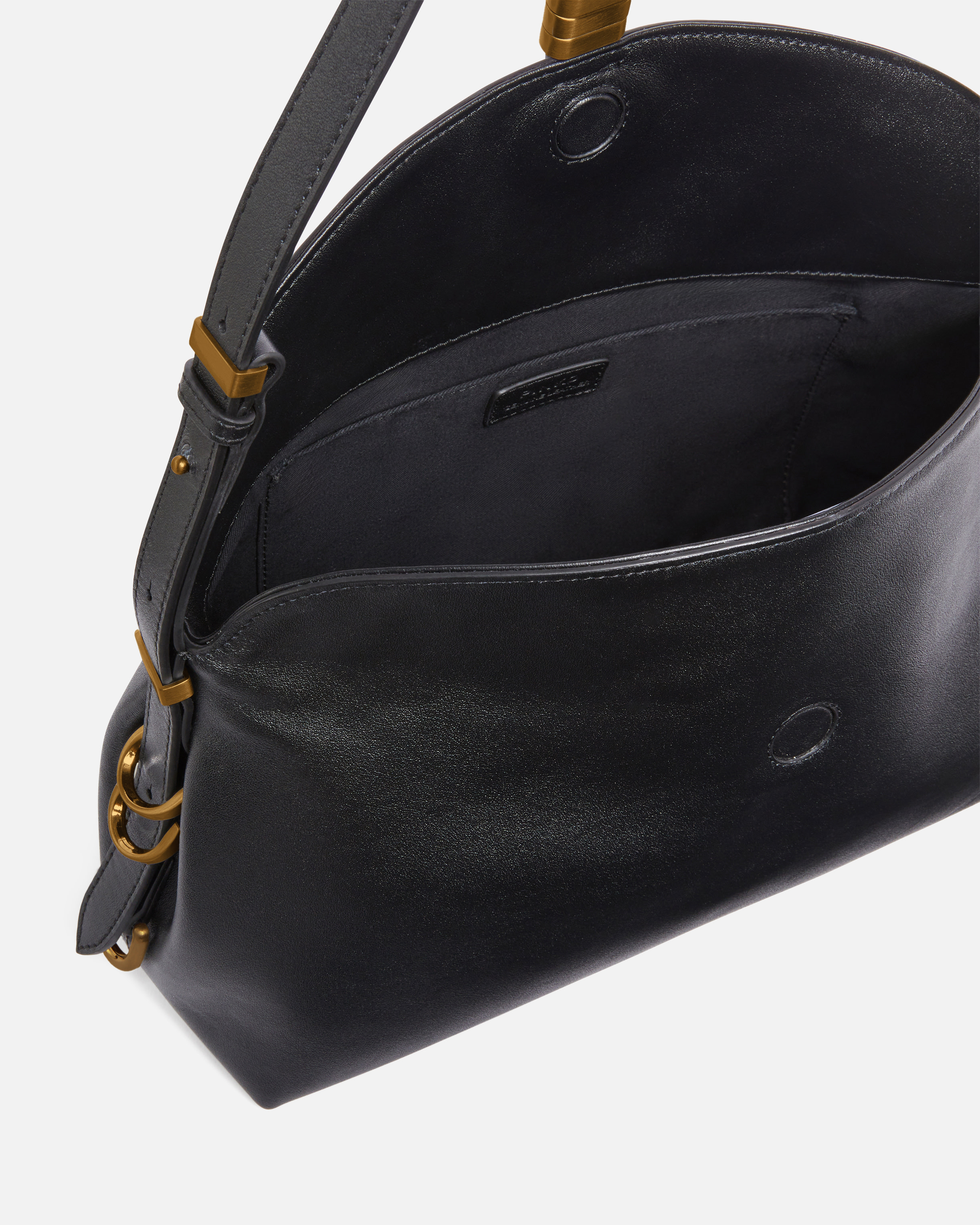 Sac porté épaule moyen saddle bag en cuir PINKO Noir