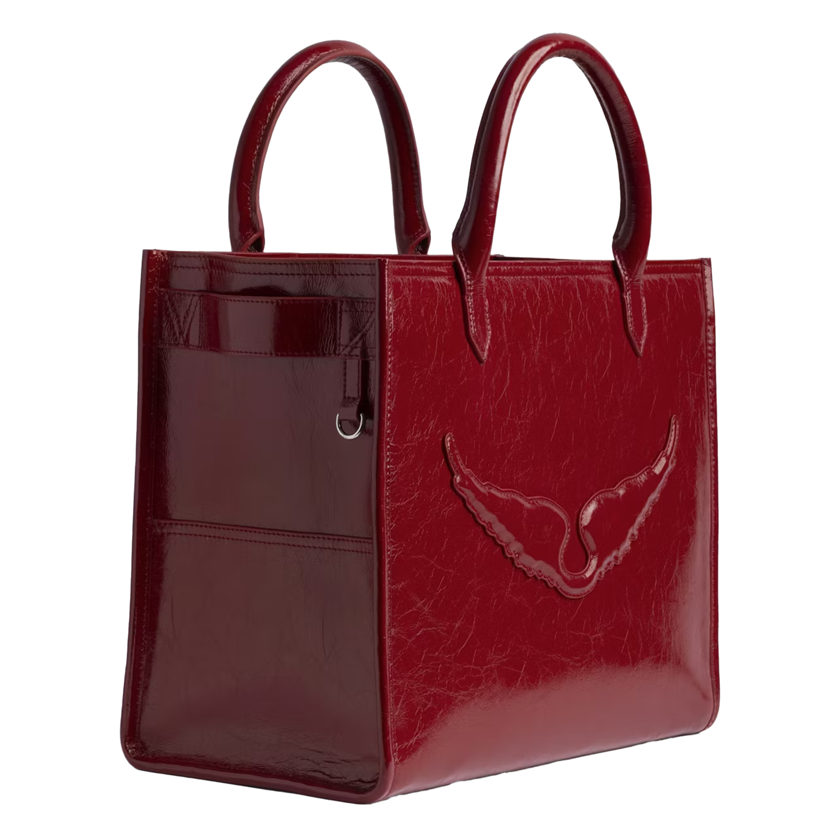 Handbag in crinkled leather Red