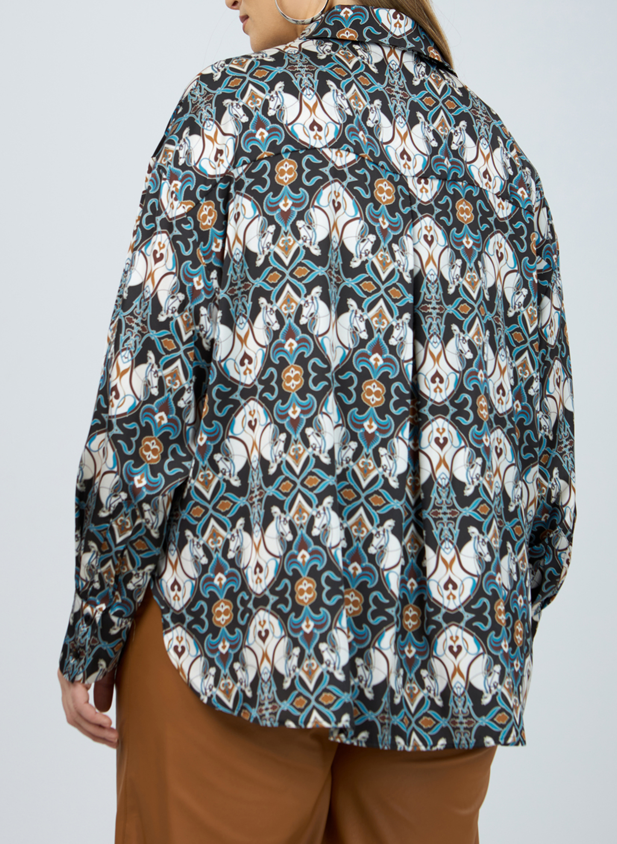 Chemise col classique imprimée  MAT FASHION Bleu