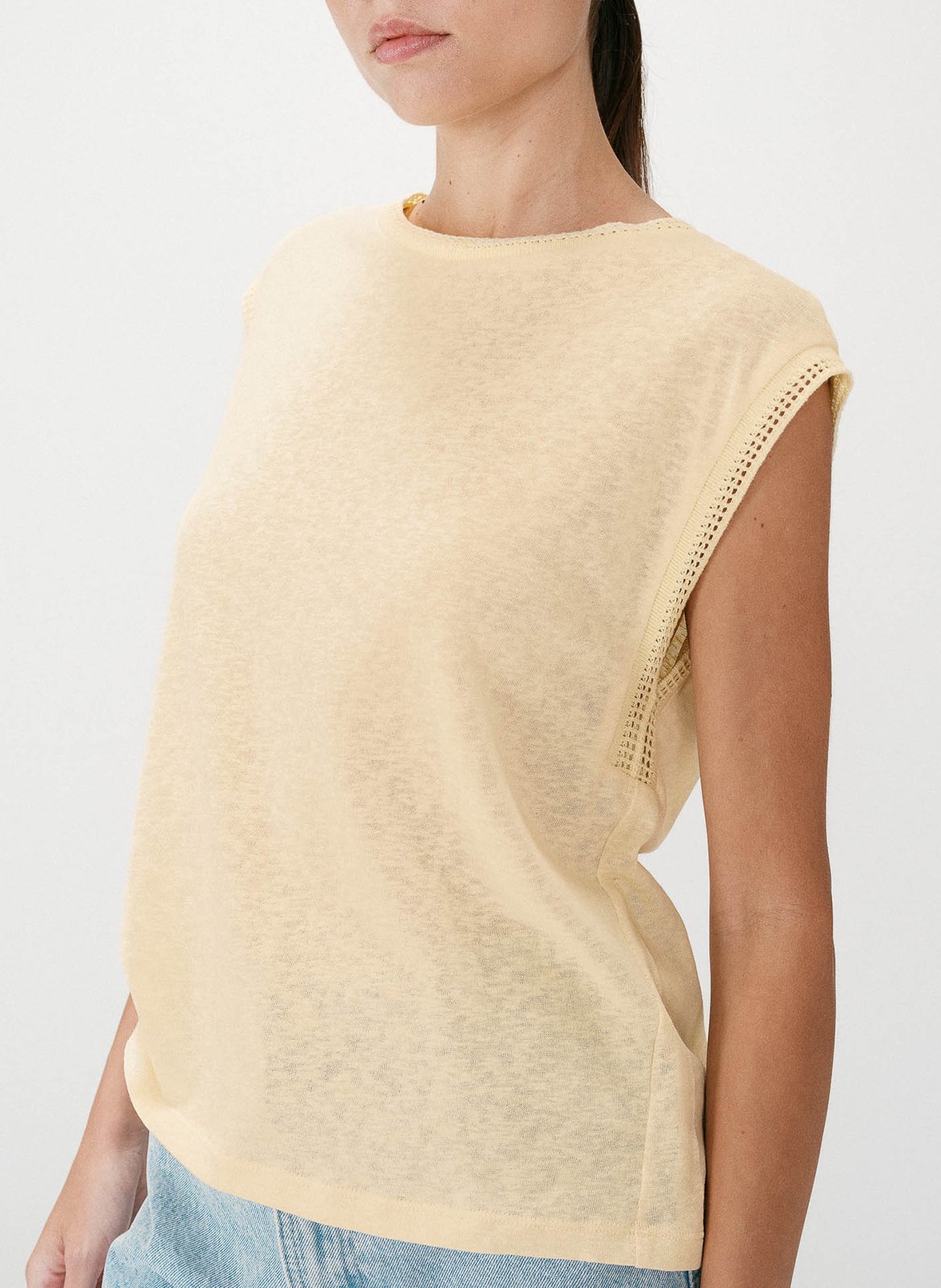 Gestreept T-shirt in marinelook met lange mouwen GRACE ET MILA Geel