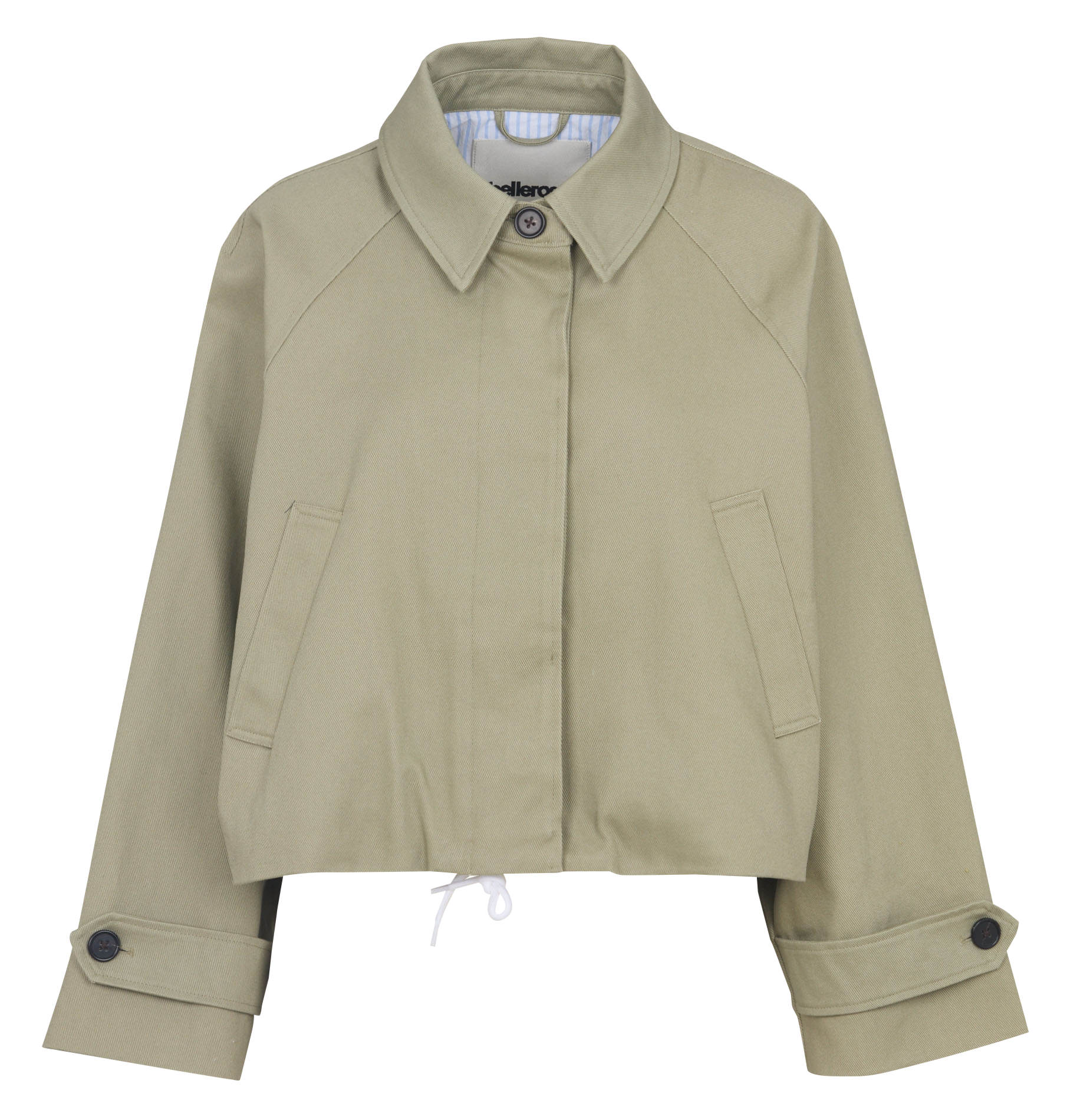 Loose-fit cotton jacket with classic collar BELLEROSE Green