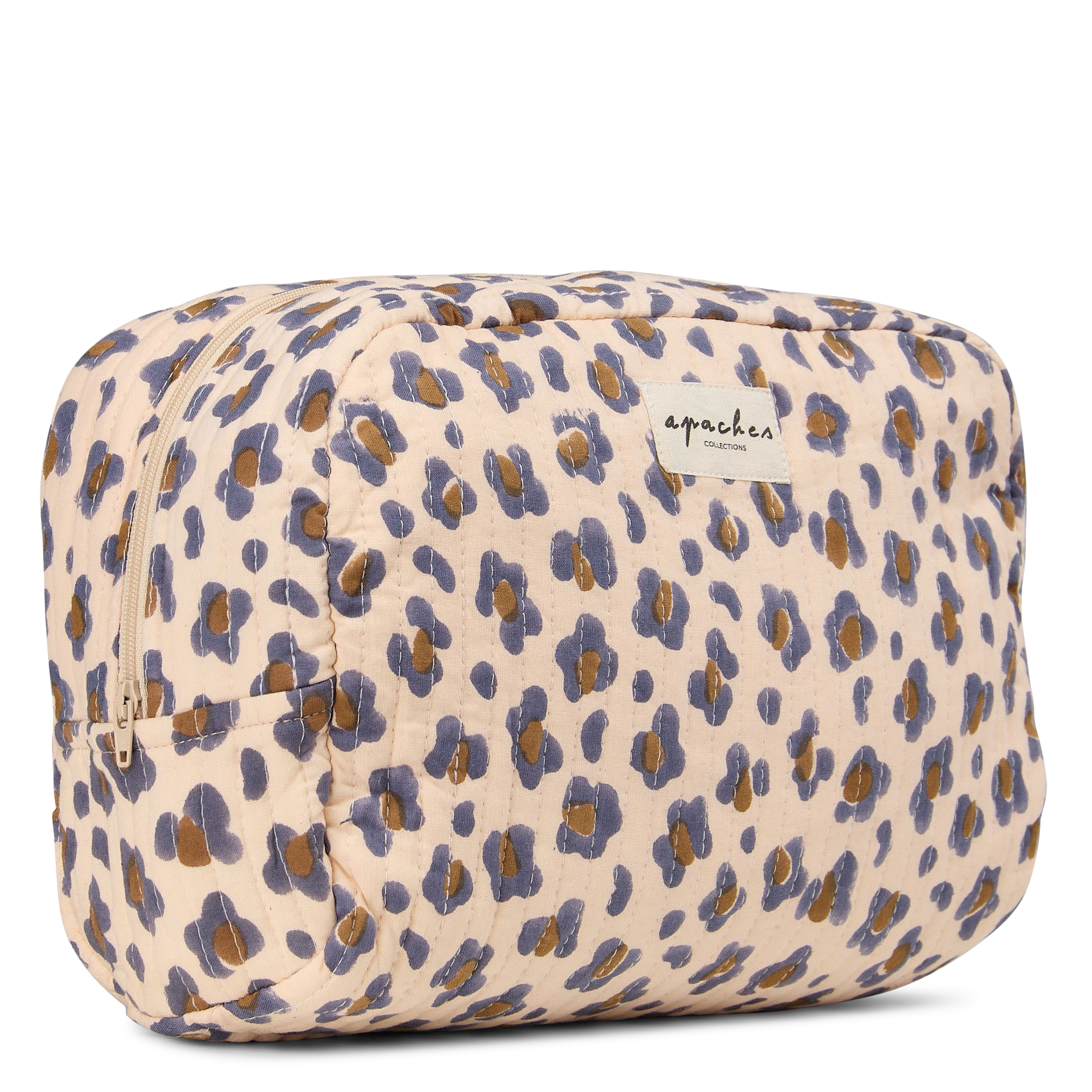 Trousse de toilette imprimée en coton APACHES COLLECTIONS Beige