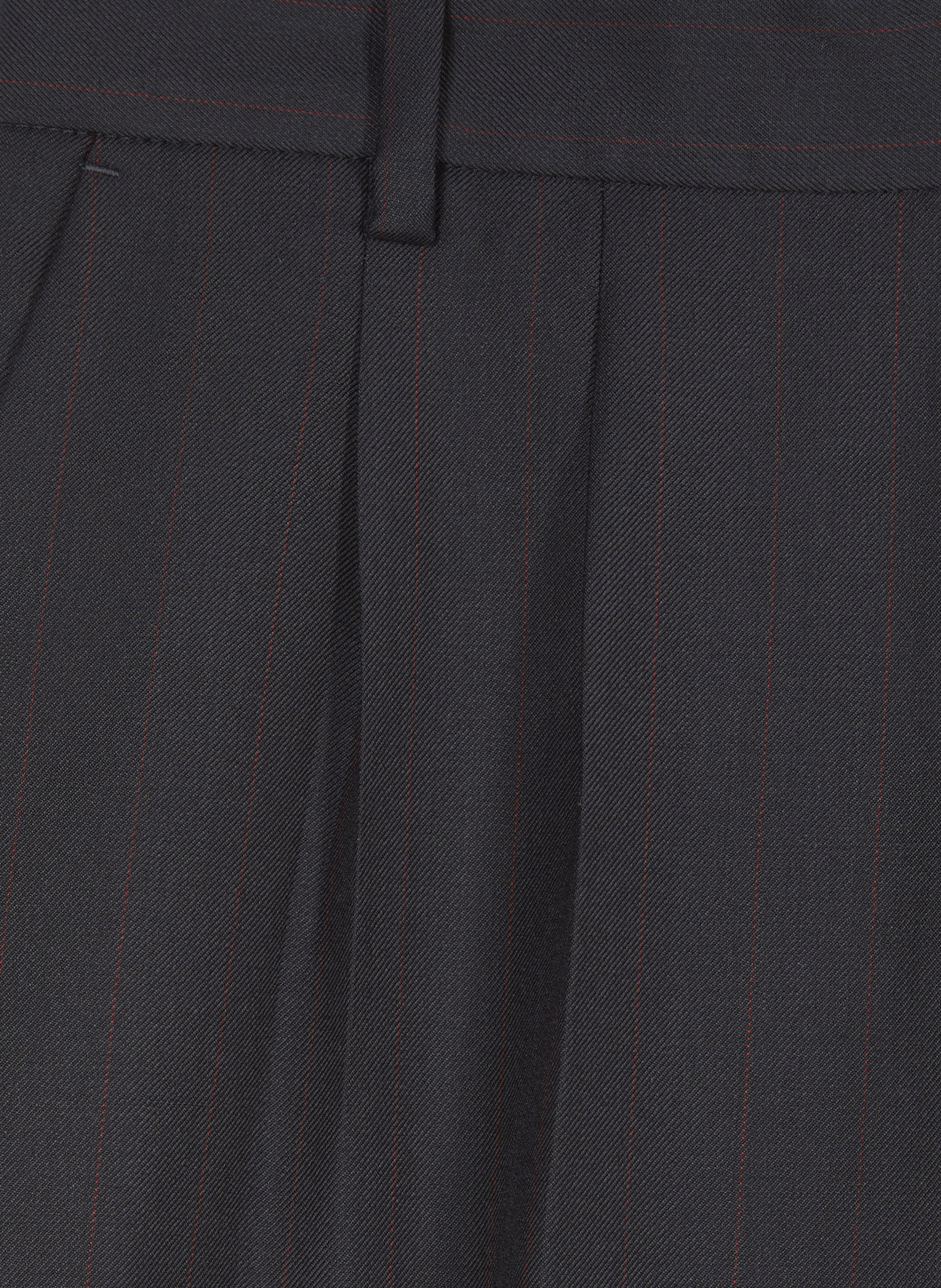 Wide striped wool tailored trousers THE KOOPLES Blue