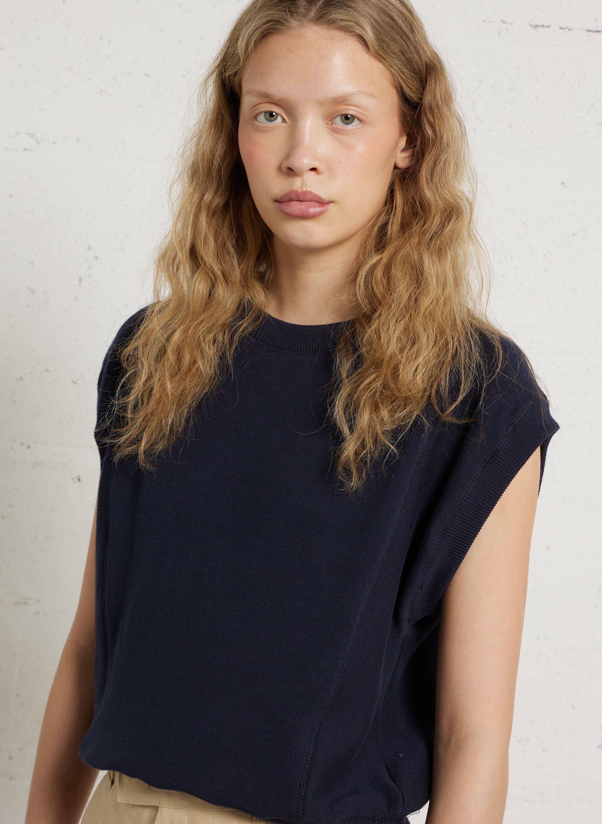 Oversize Rundhalsausschnitt Pullover aus Bio-Baumwolle MAISON ANJE Blau