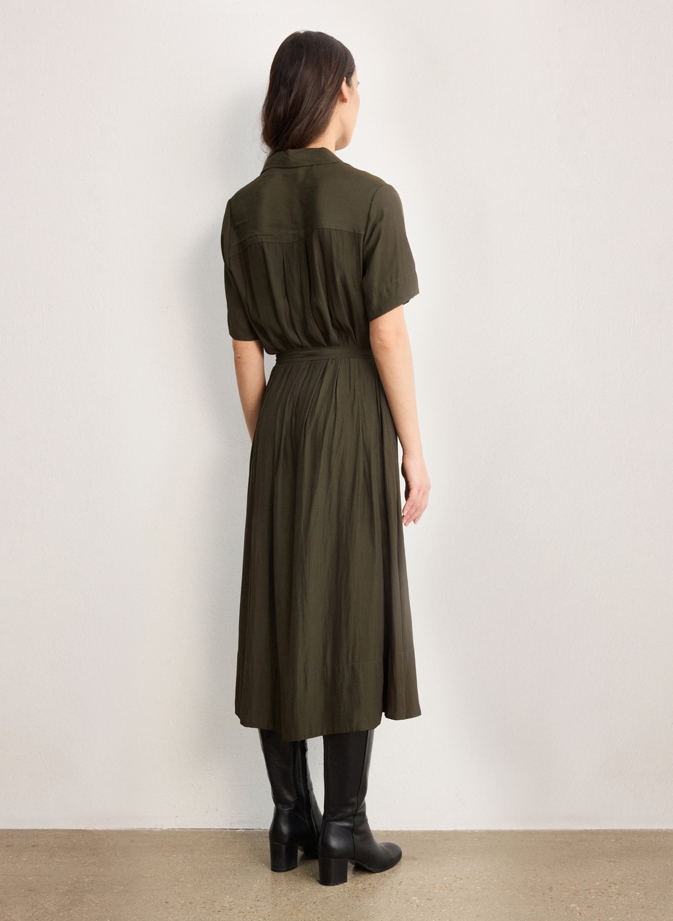 Halflange effen blousejurk PABLO Groen