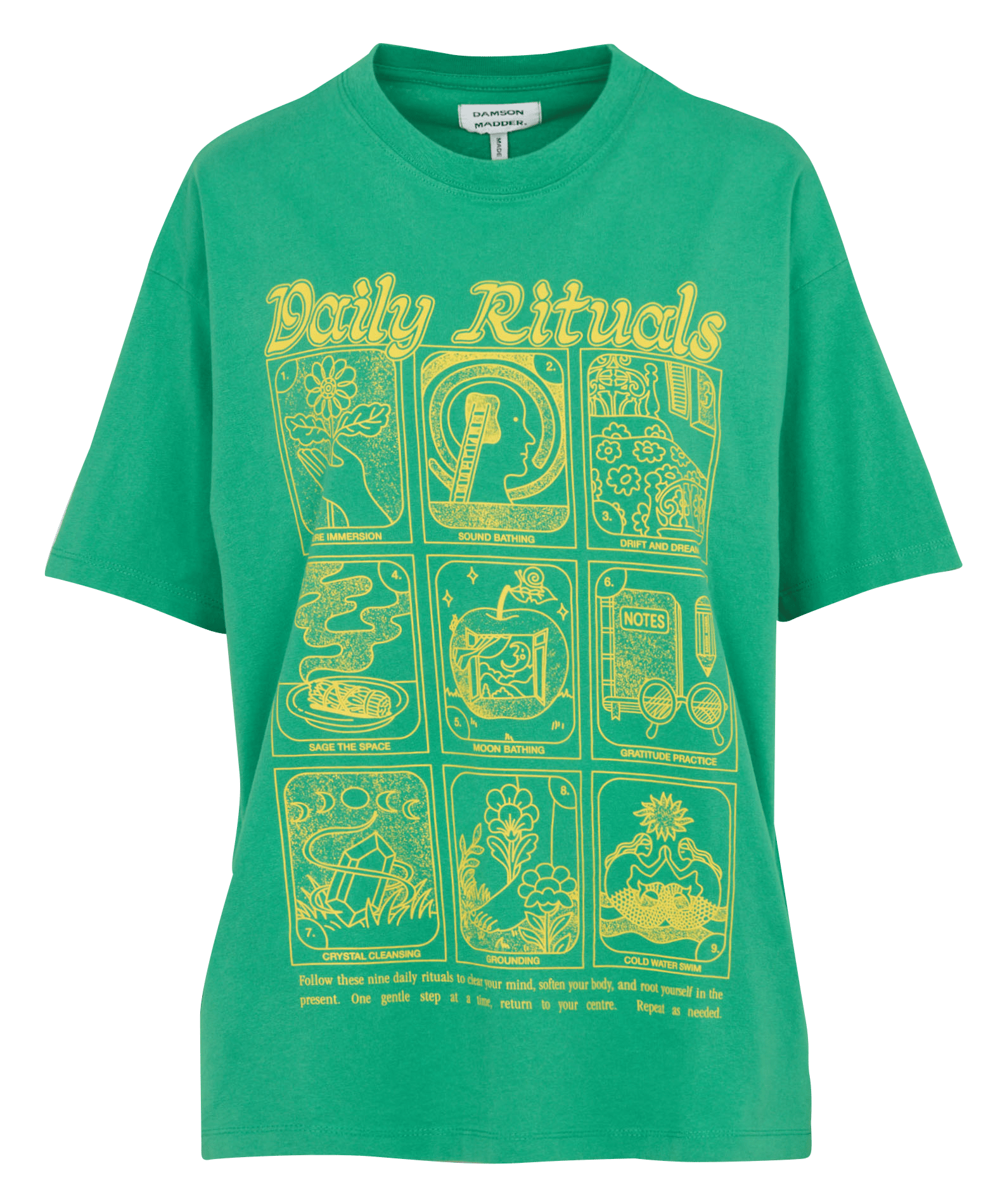 Tee-shirt oversize manches courtes imprimé DAMSON MADDER Vert