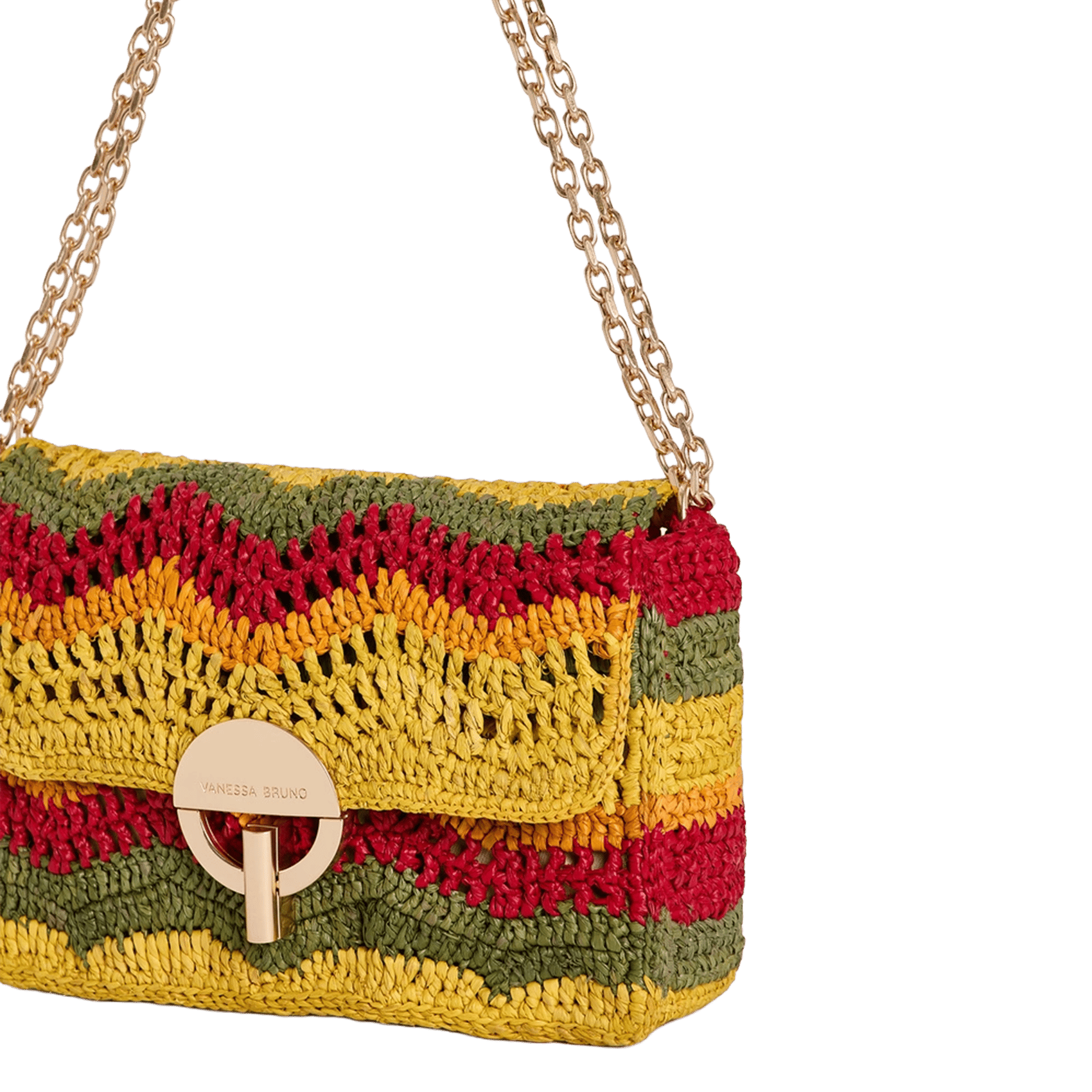 Sac bandoulière en raphia tressé VANESSA BRUNO Multicolore