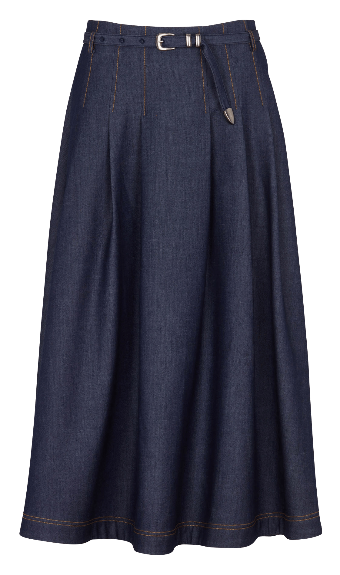 Jupe midi évasée taille haute SUNCOO Jean brut