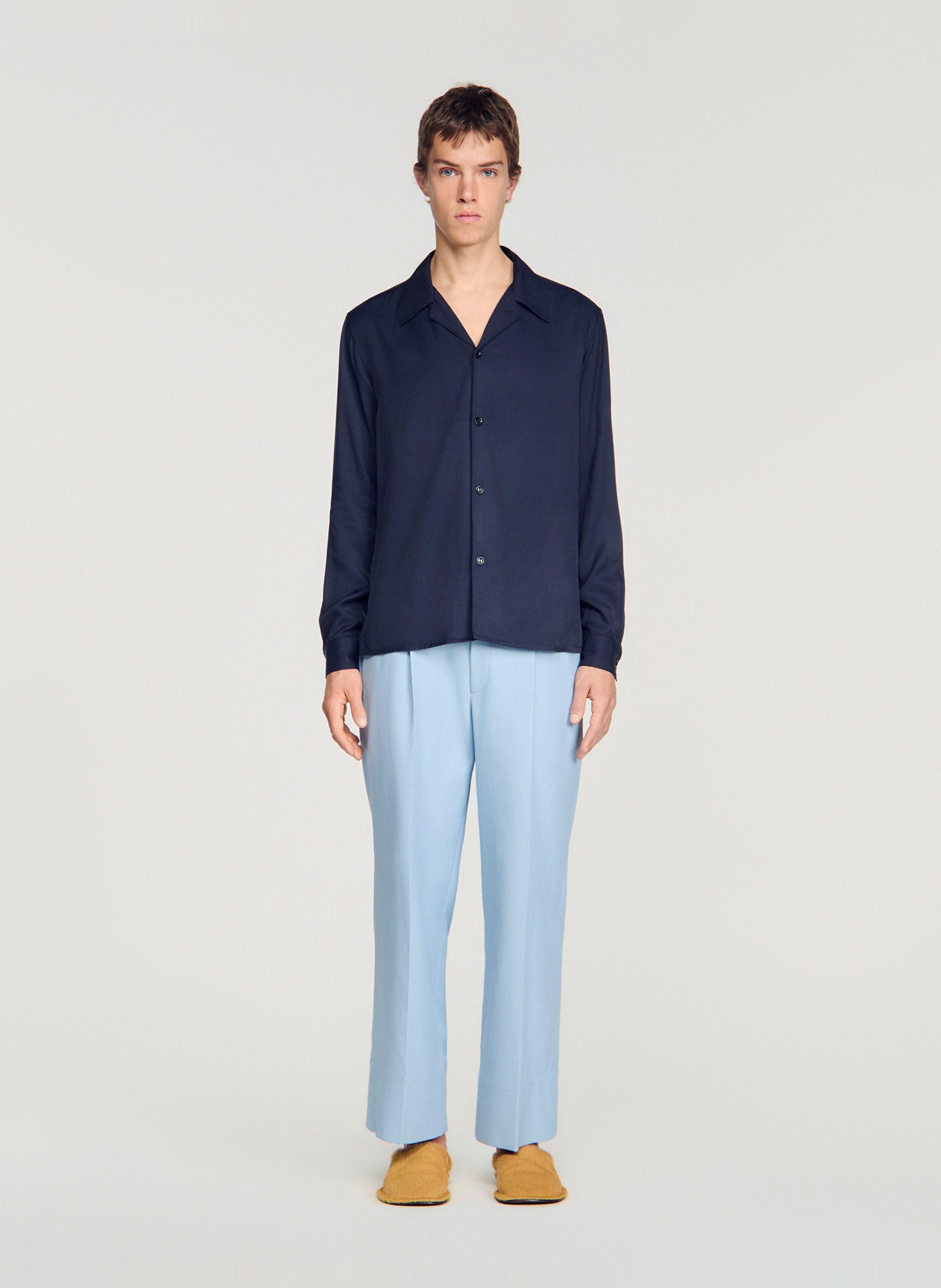 Soepelvallende regular-fit blouse SANDRO Blauw