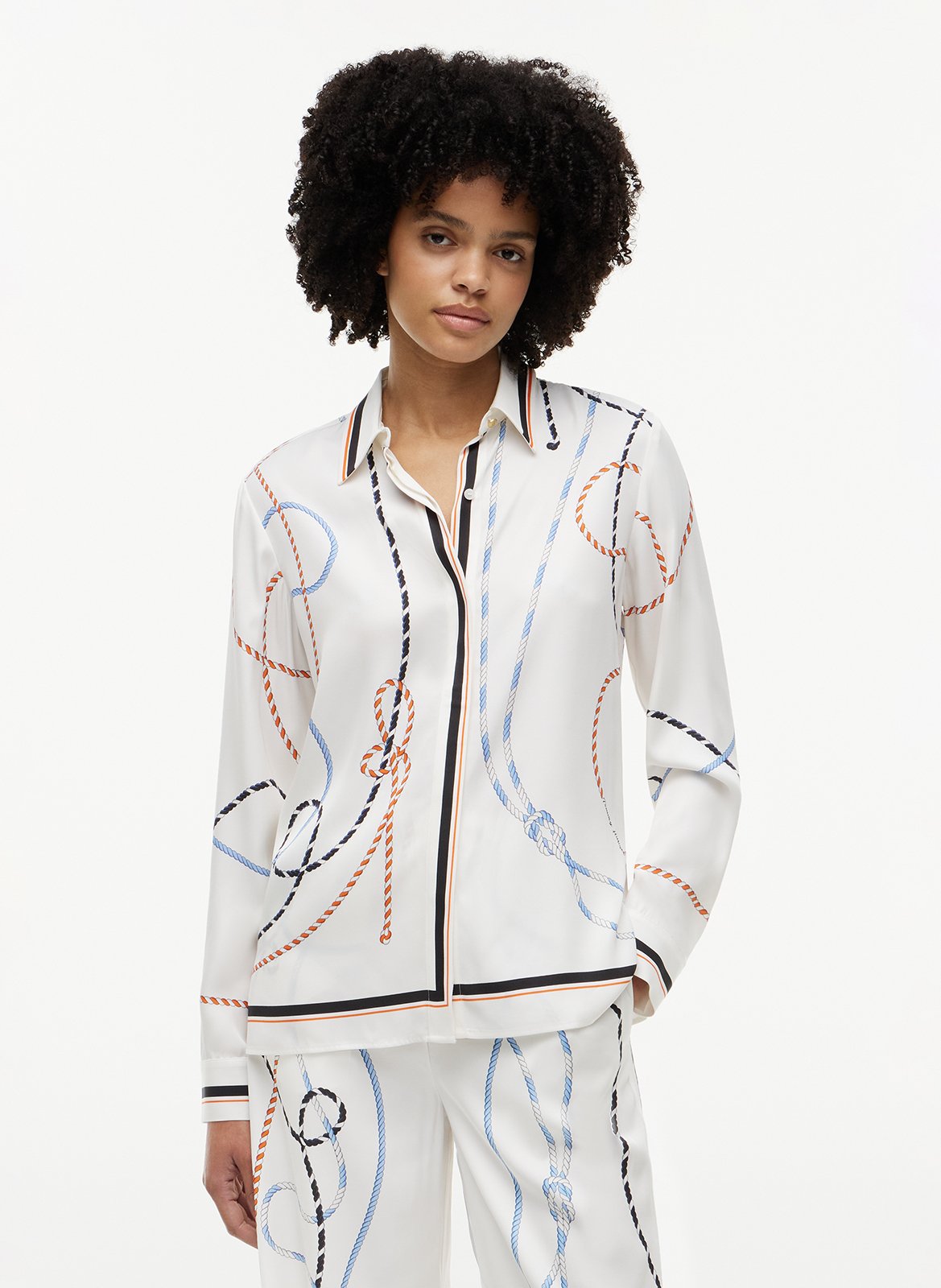 Printed straight shirt TOMMY HILFIGER White