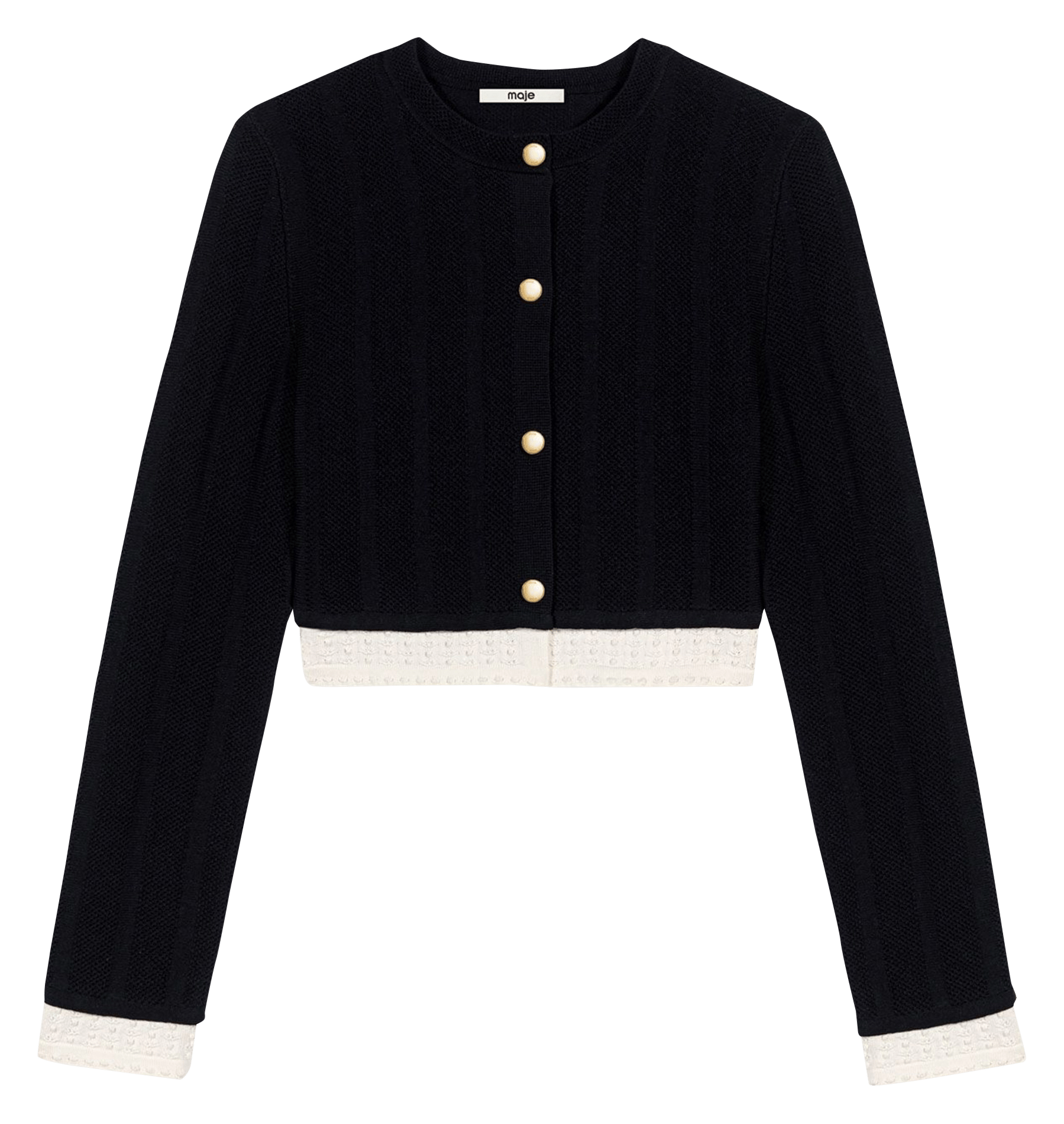 Rechte cardigan met ronde hals MAJE Zwart