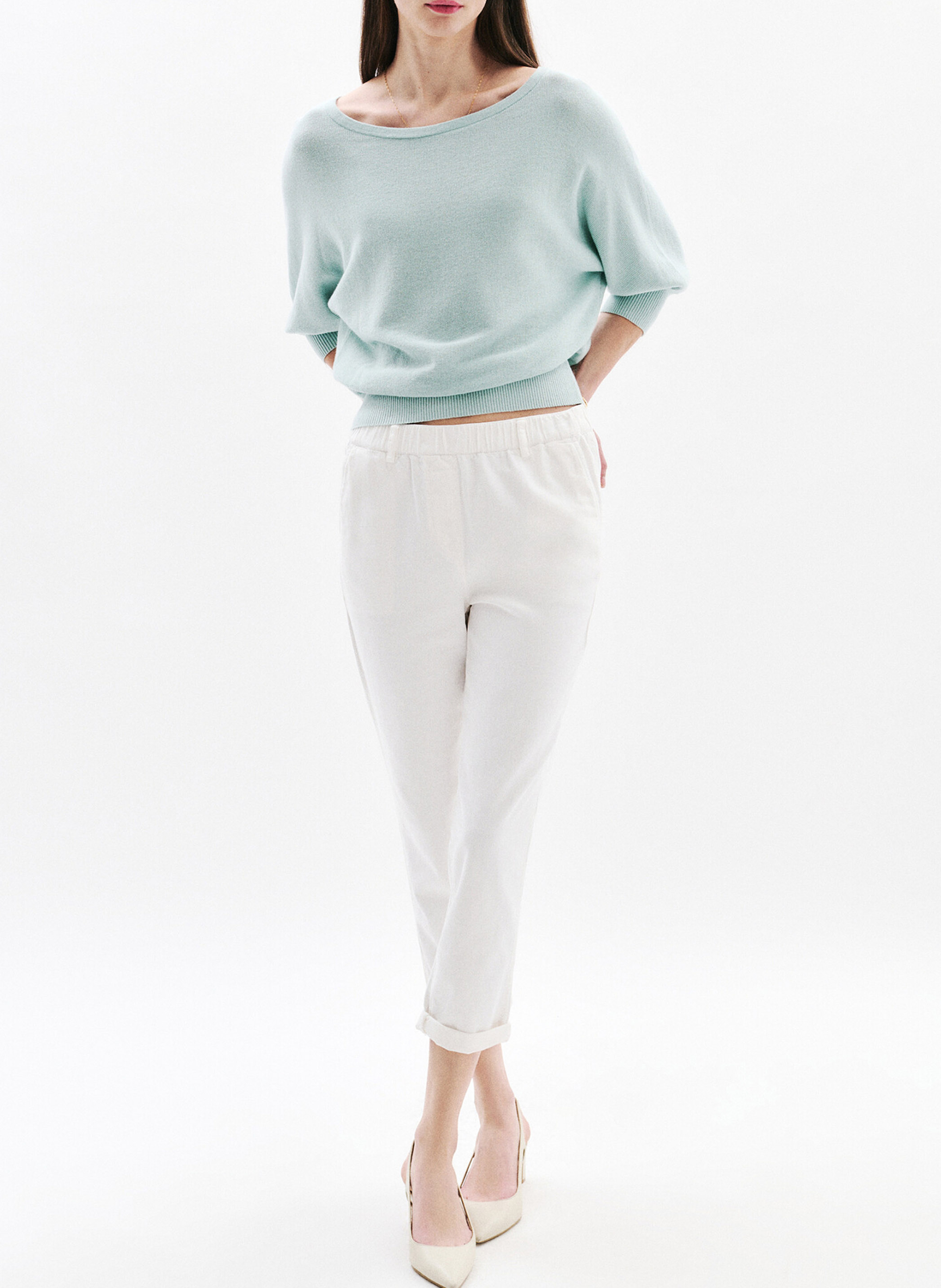 Karottenhose 7/8 einfarbig CAROLL Weiss