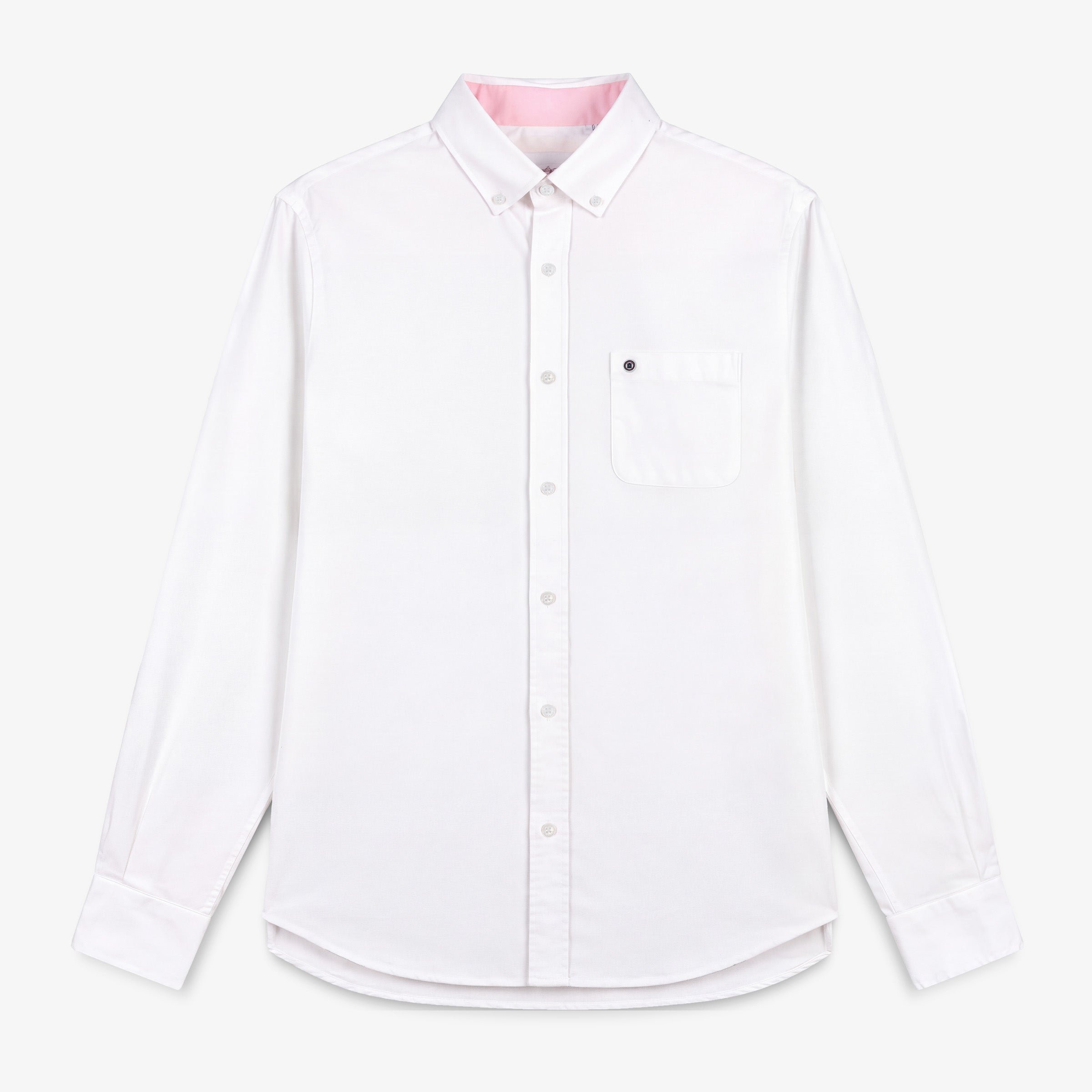 Long-sleeved Oxford cotton shirt with chest pocket SERGE BLANCO White