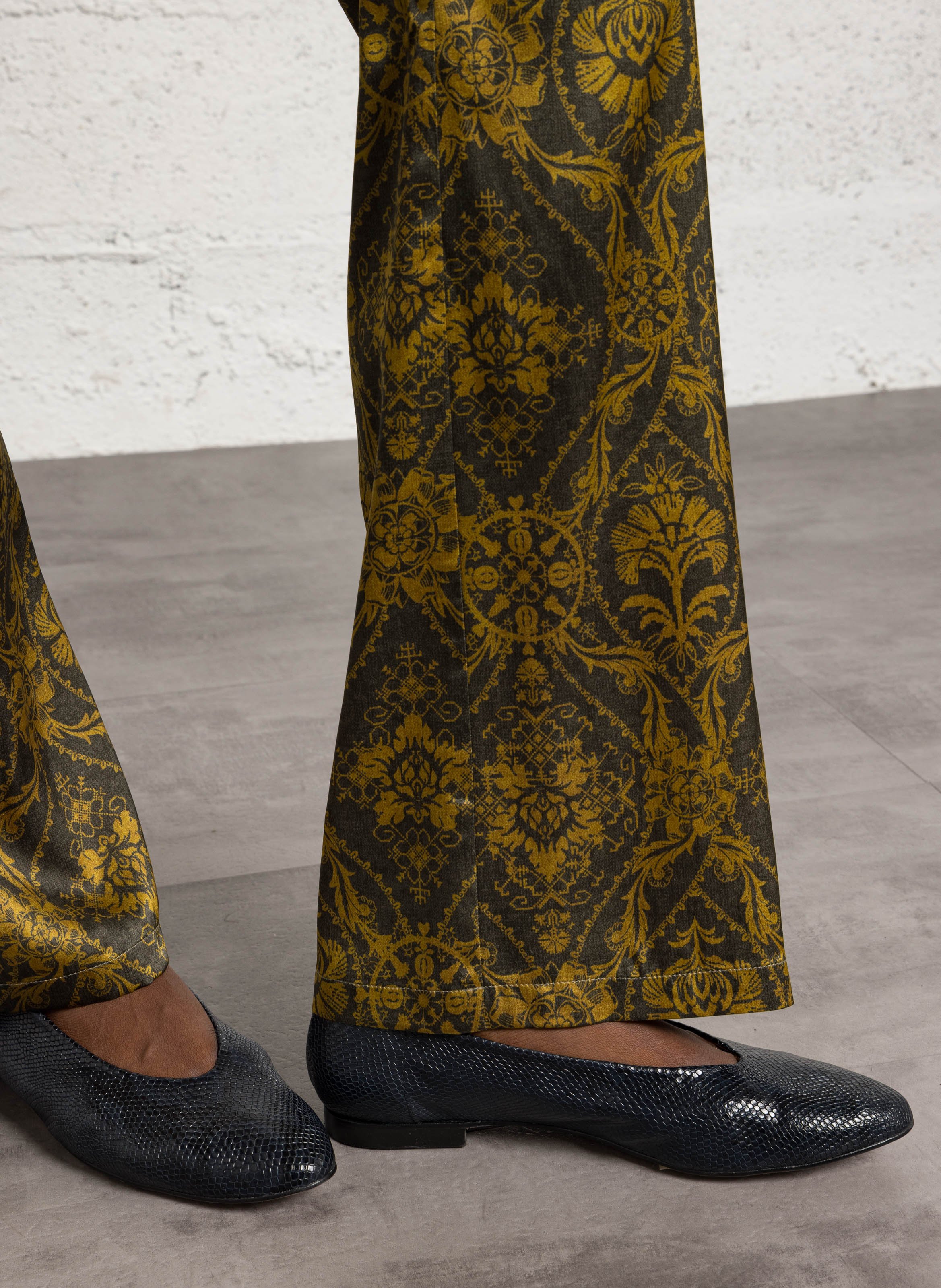 Leren ballerina's met python-effect MAISON 123 Zwart