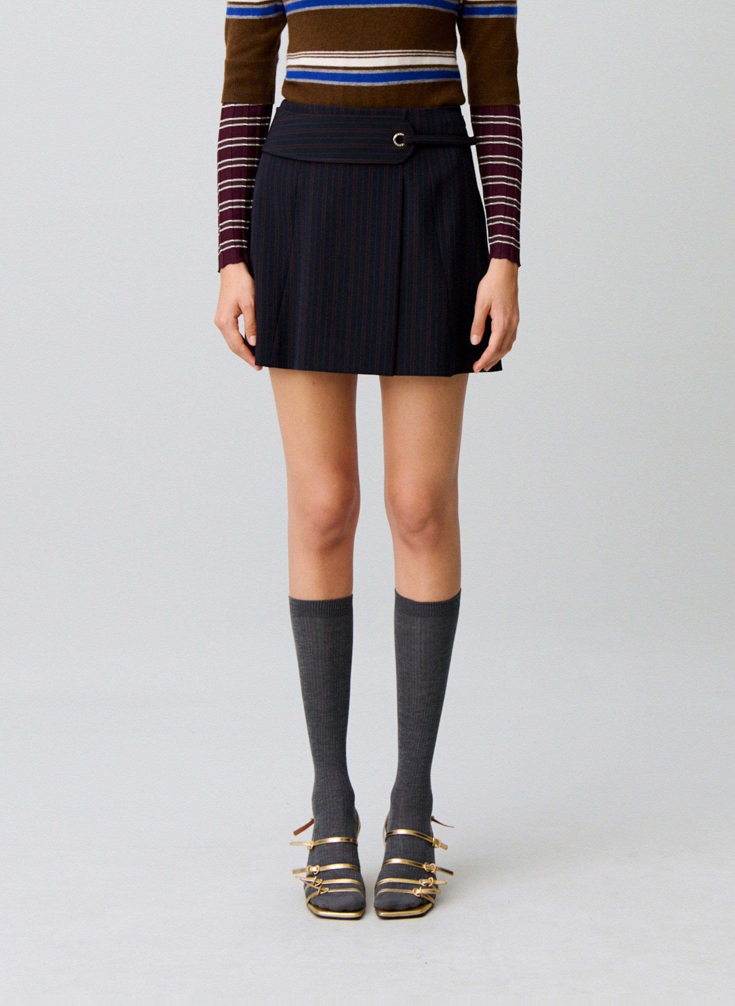 Jupe courte à rayures CLAUDIE PIERLOT Multicolore