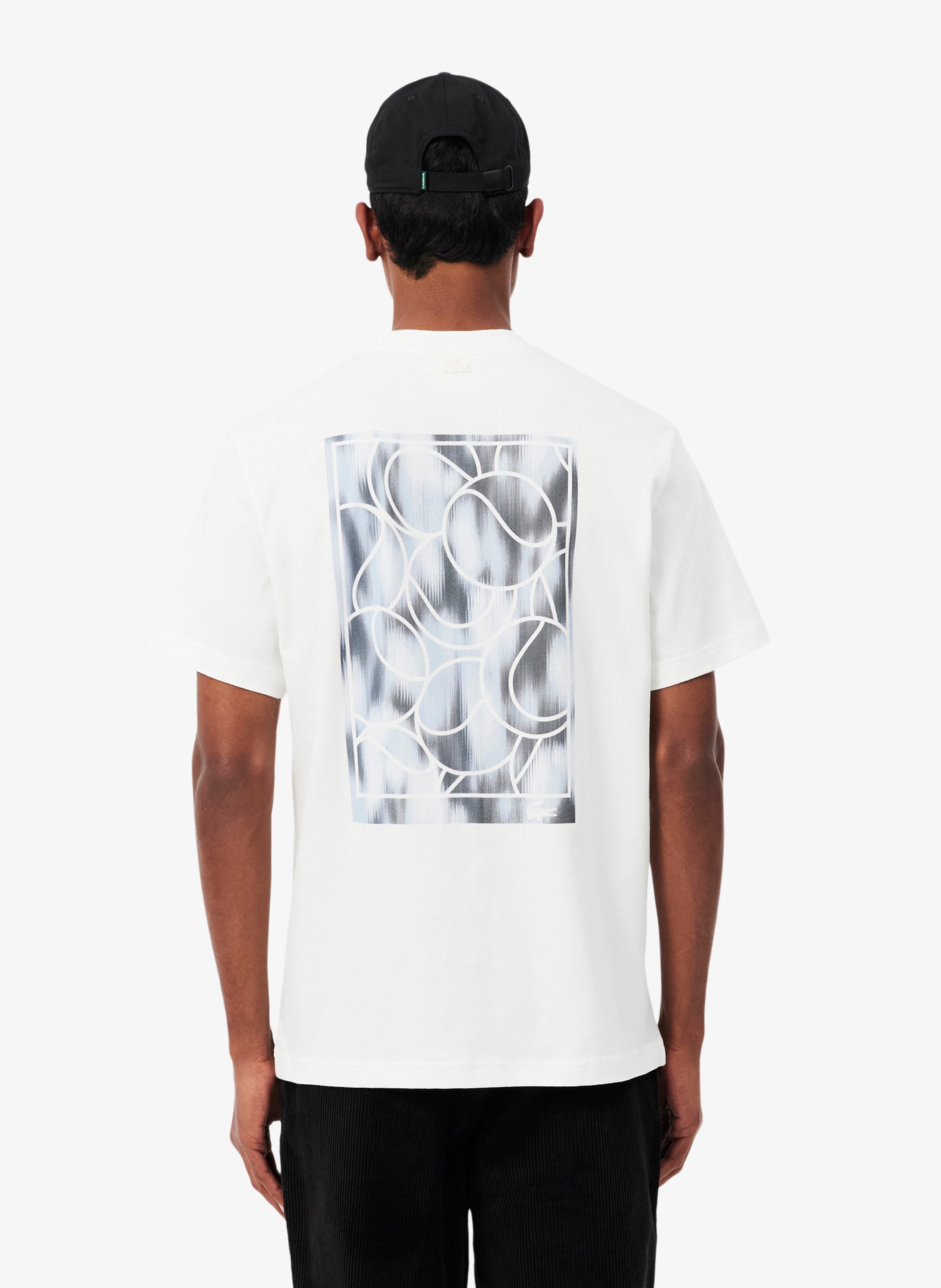 Gerade geschnittenes Baumwoll-T-Shirt mit Print LACOSTE Grau