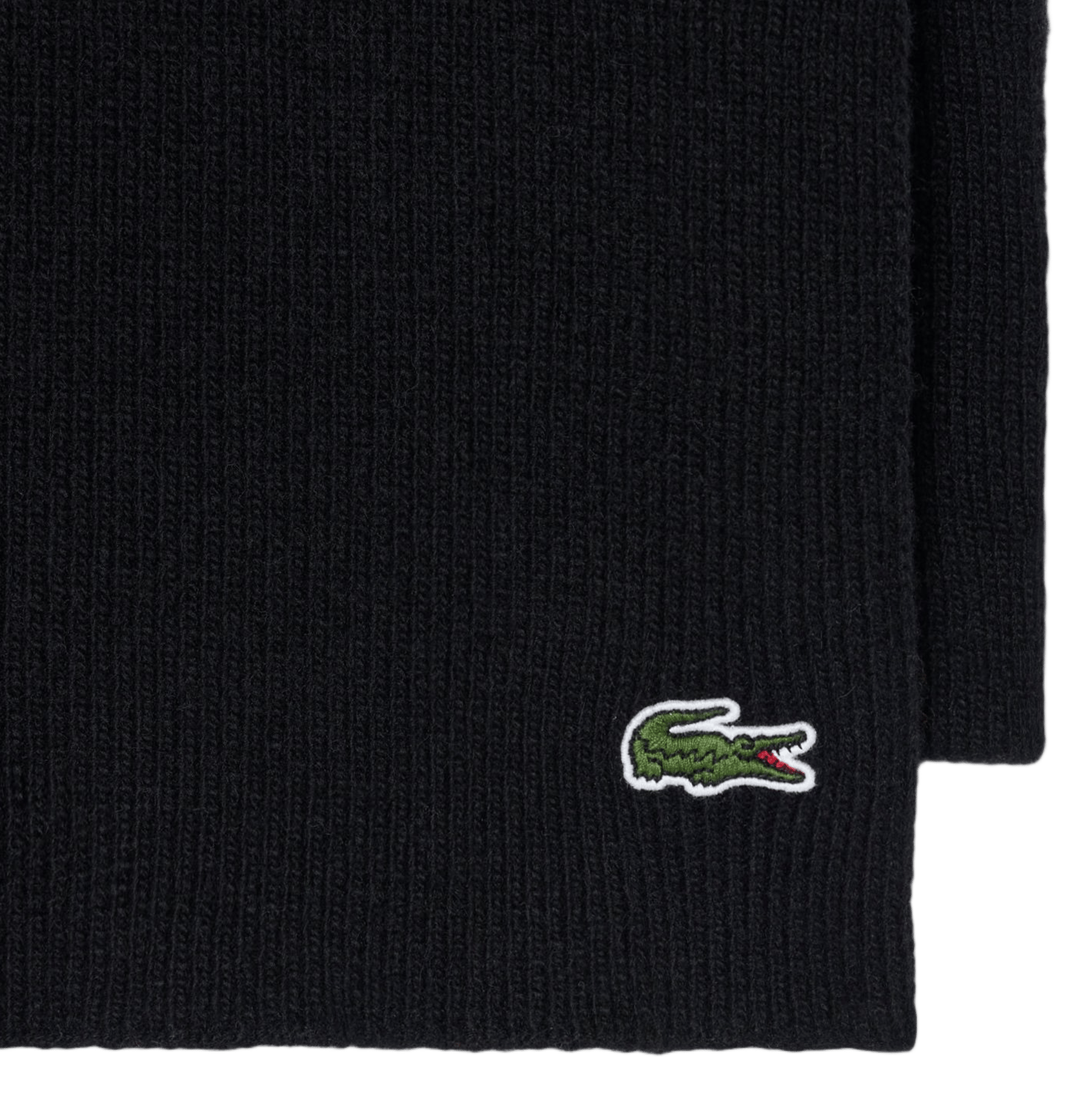 Set bonnet et écharpe en laine mélangée LACOSTE Noir