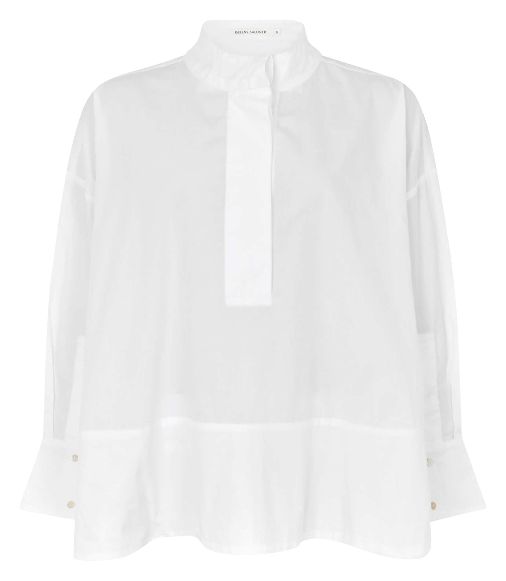 Blouse ample à volants unie RABENS SALONER Blanc