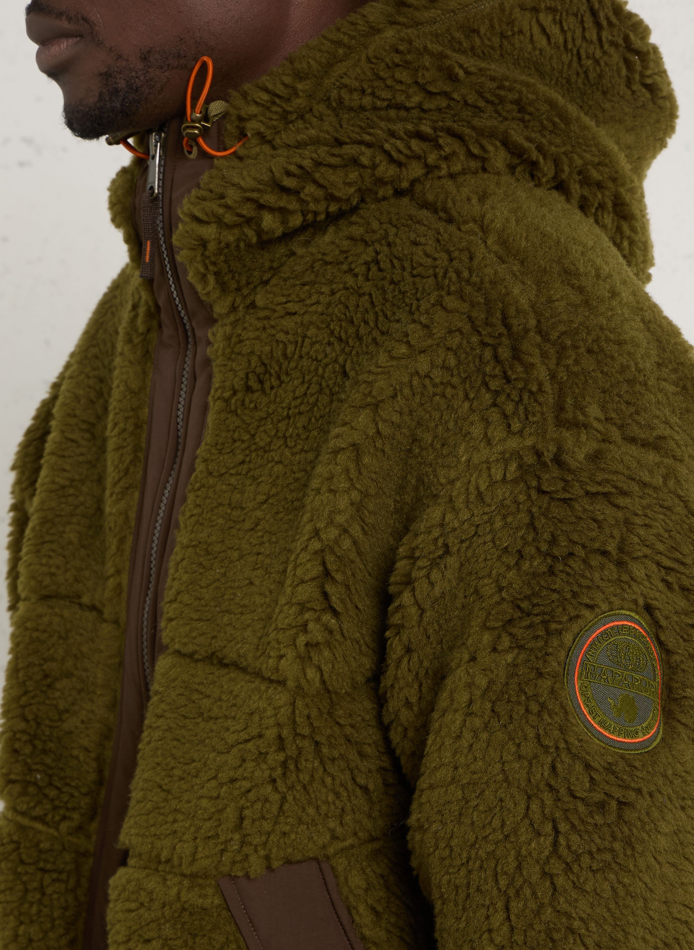 Oversized hooded fleece jacket NAPAPIJRI Green