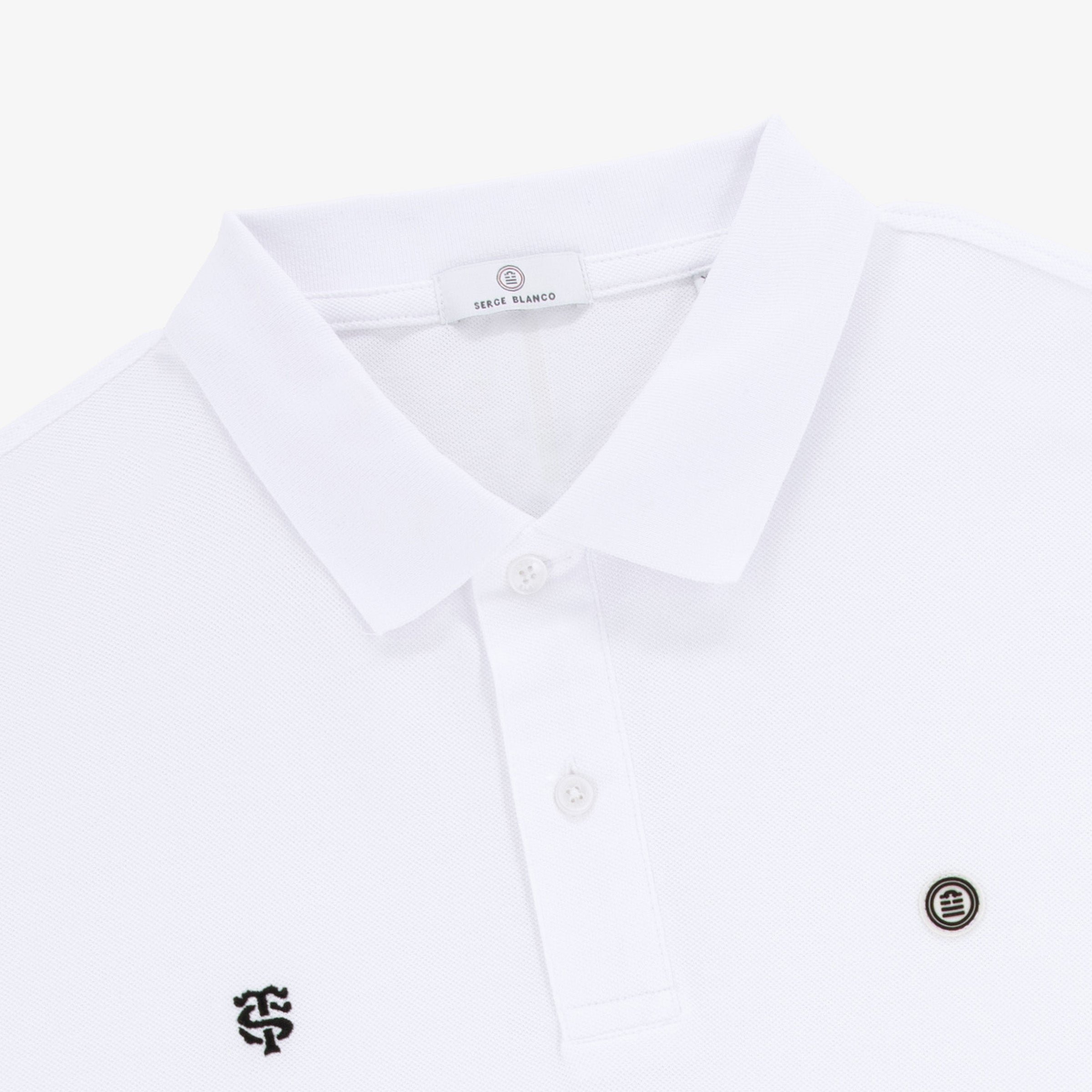 100% cotton short-sleeved piqué polo shirt SERGE BLANCO White