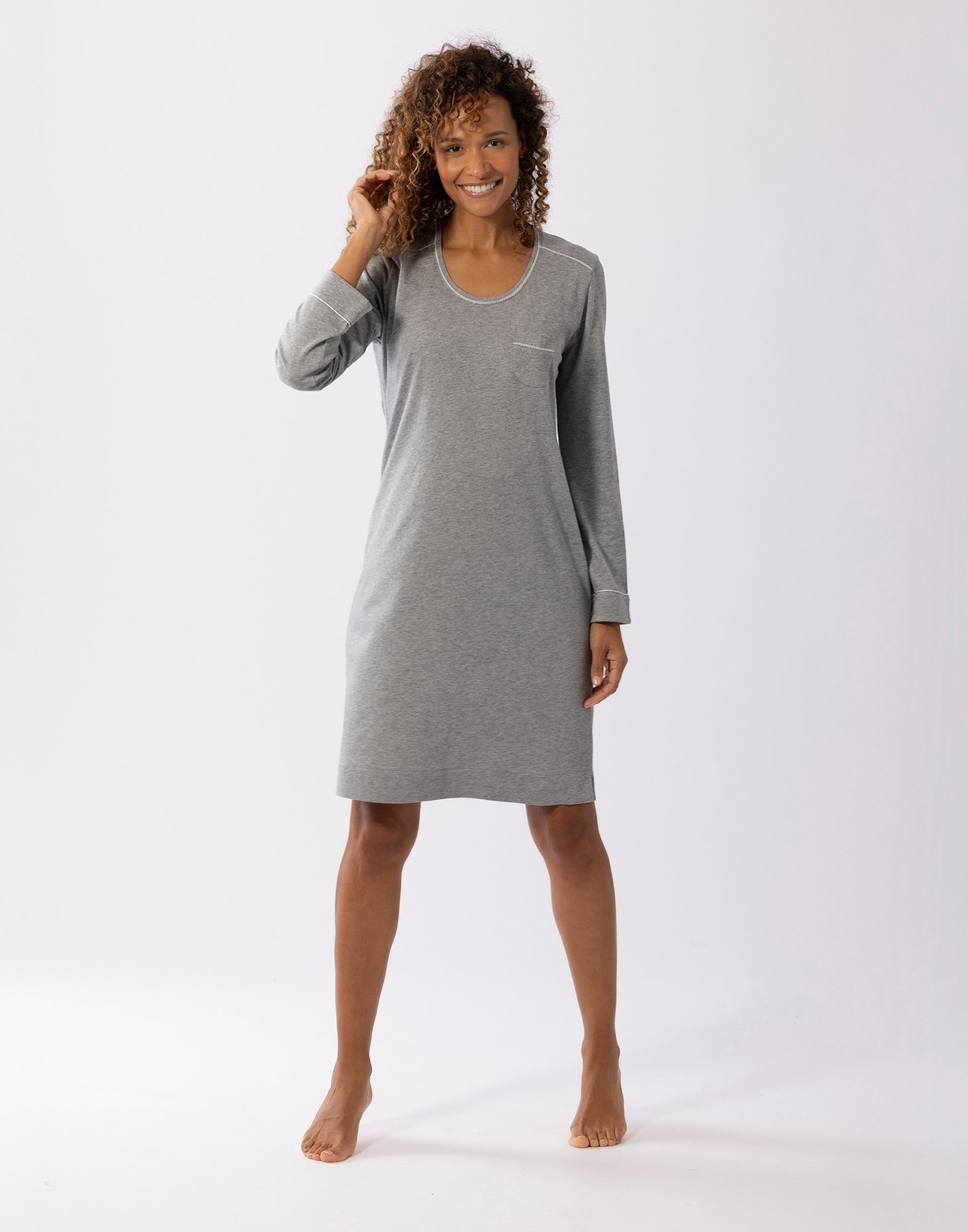 Cotton modal nightshirt LE CHAT Grey