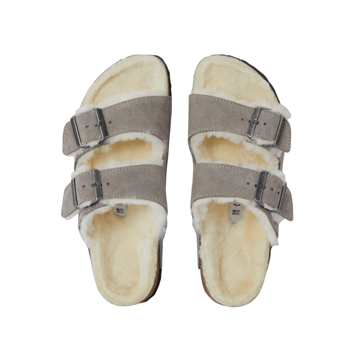 Faux leather sandals BIRKENSTOCK Grey