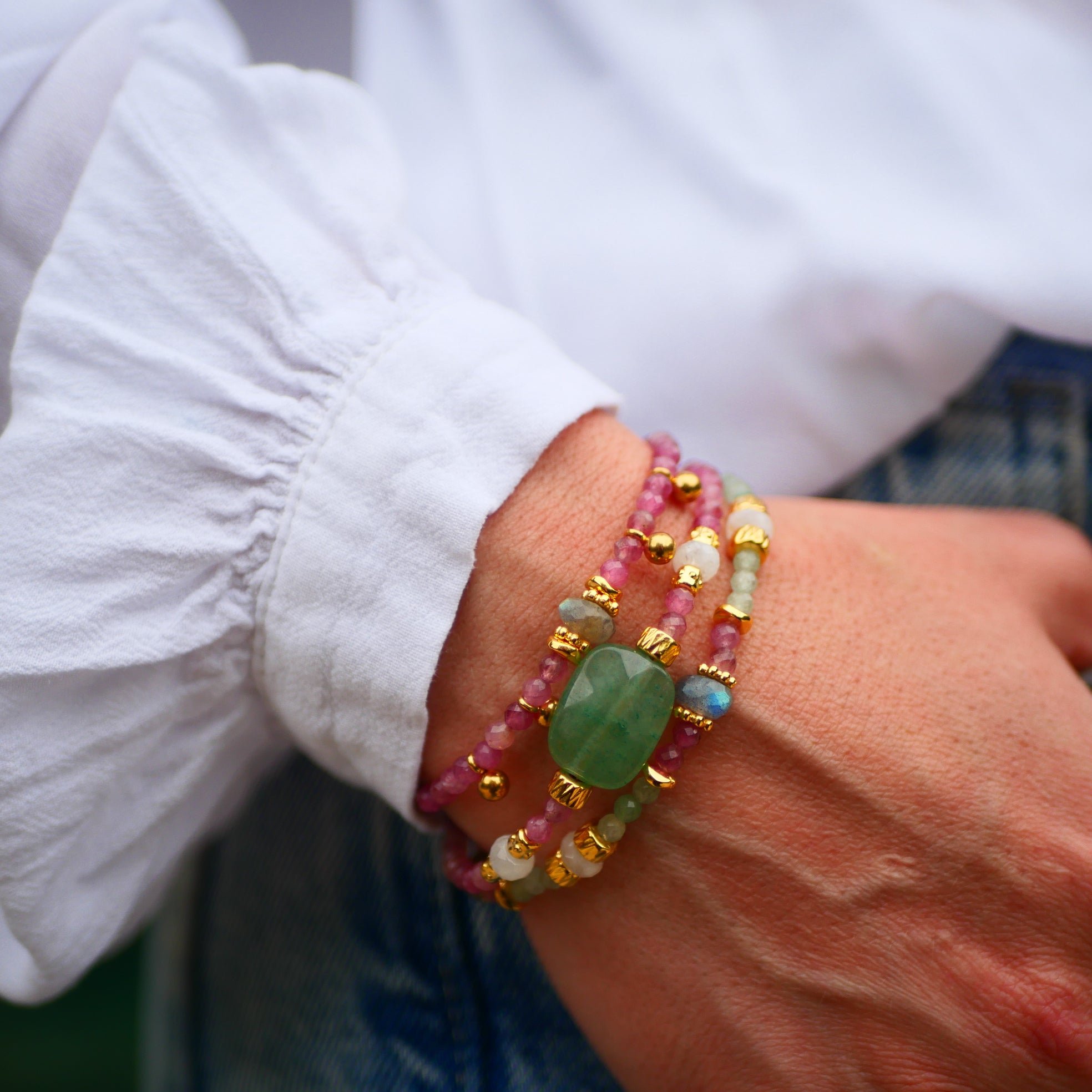 Tourmaline bracelet GINANDGER Pink