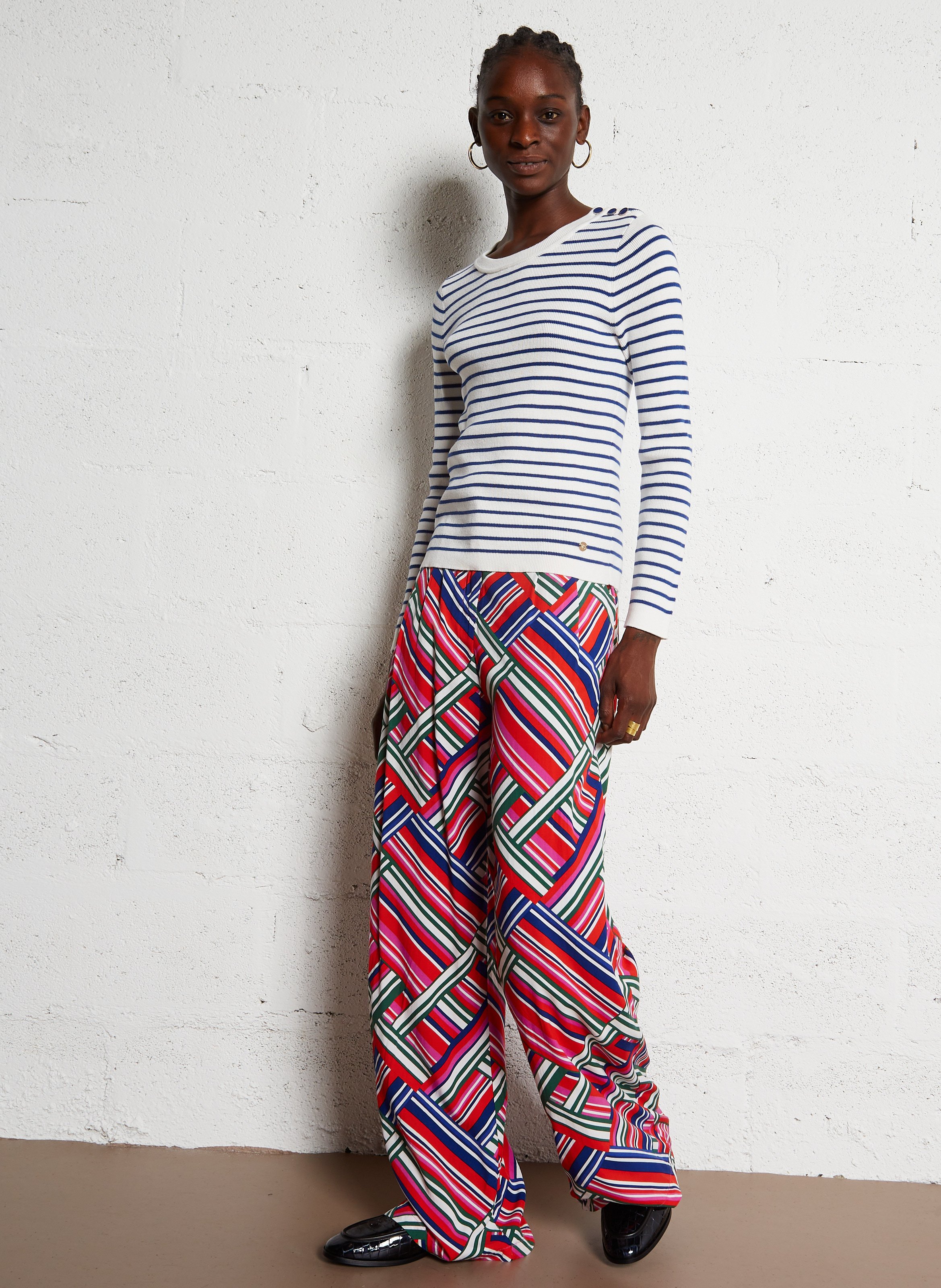 Norton printed straight trousers LA PETITE ETOILE Multicolored