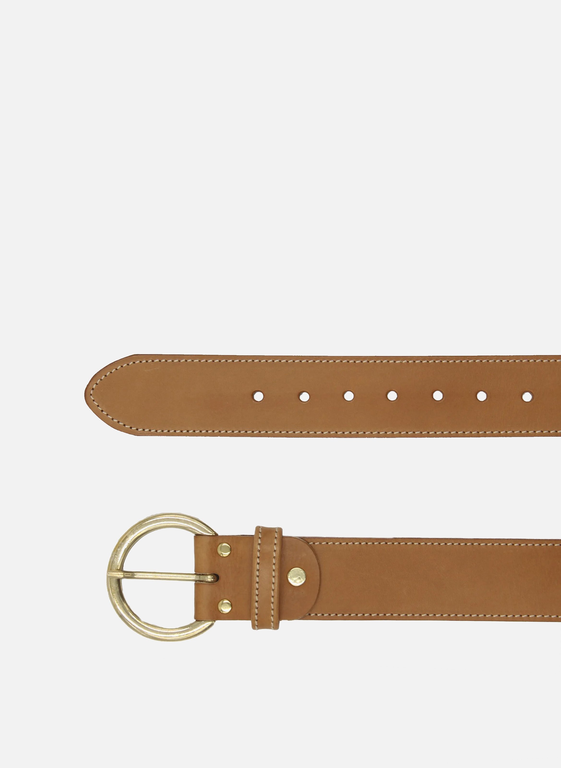 Ceinture bohème cuir lisse JULES & JENN Marron