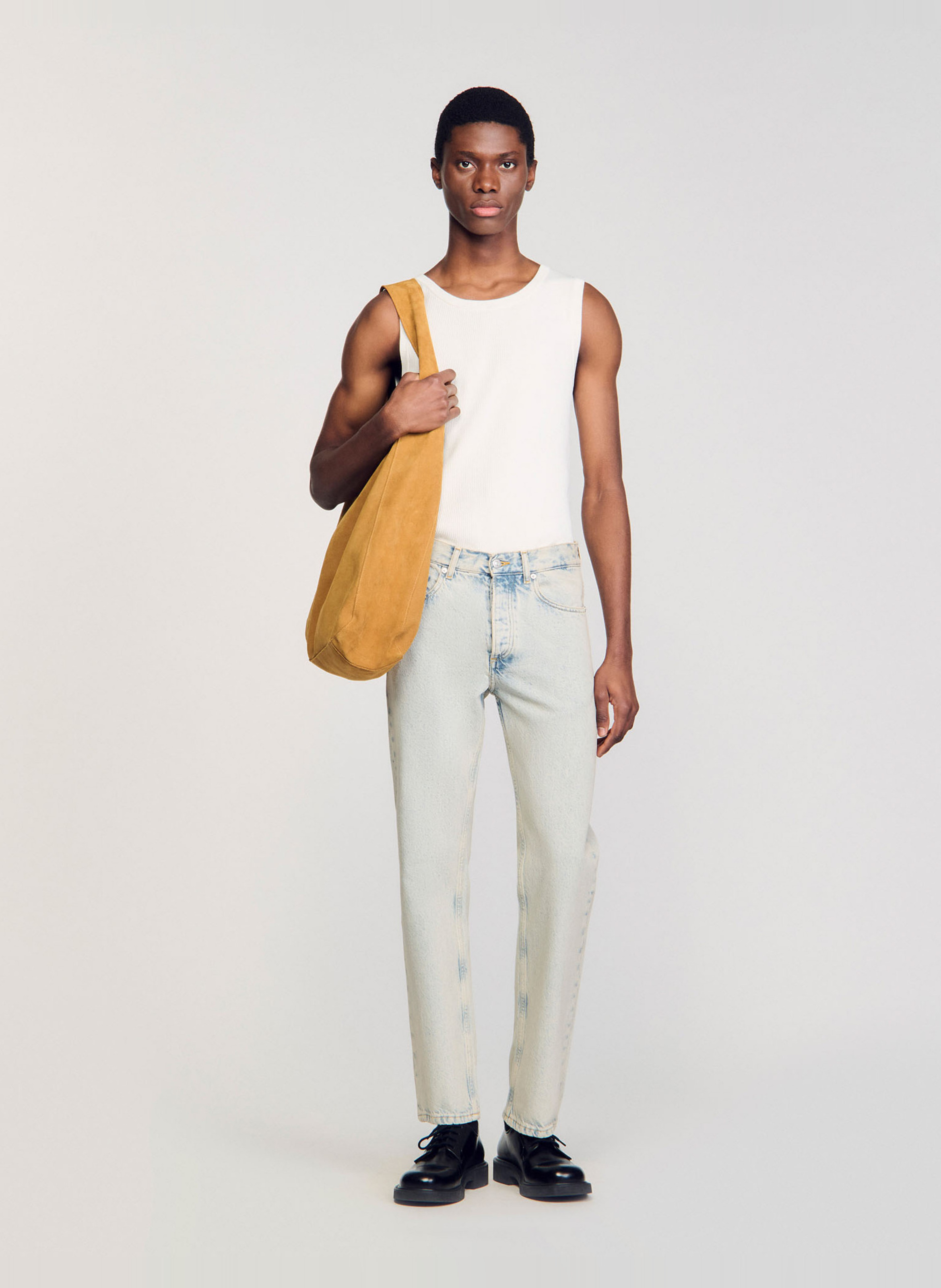 Cotton straight jeans SANDRO Blue