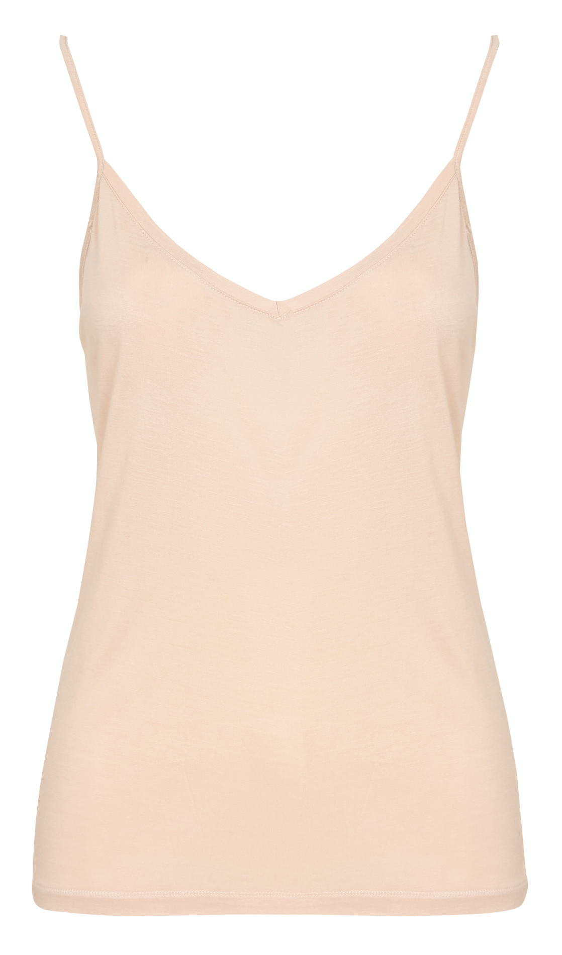 Débardeur droit encolure V MAJESTIC FILATURES Beige