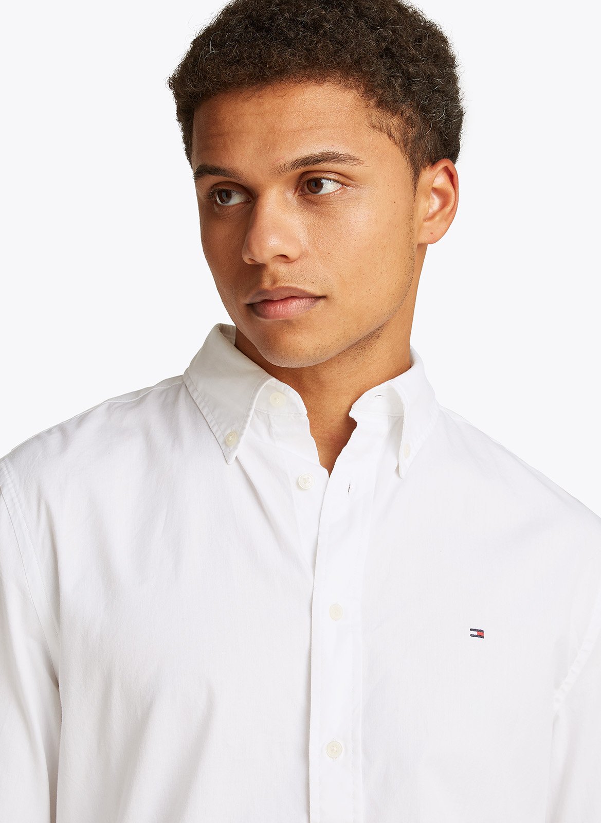 Straight buttoned cotton shirt TOMMY HILFIGER White