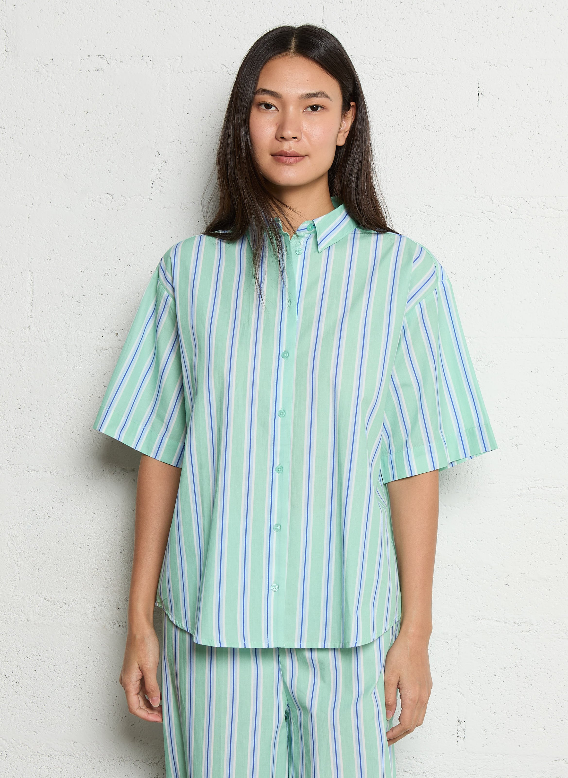 Chemise oversize en coton rayé THE TINY BIG SISTER