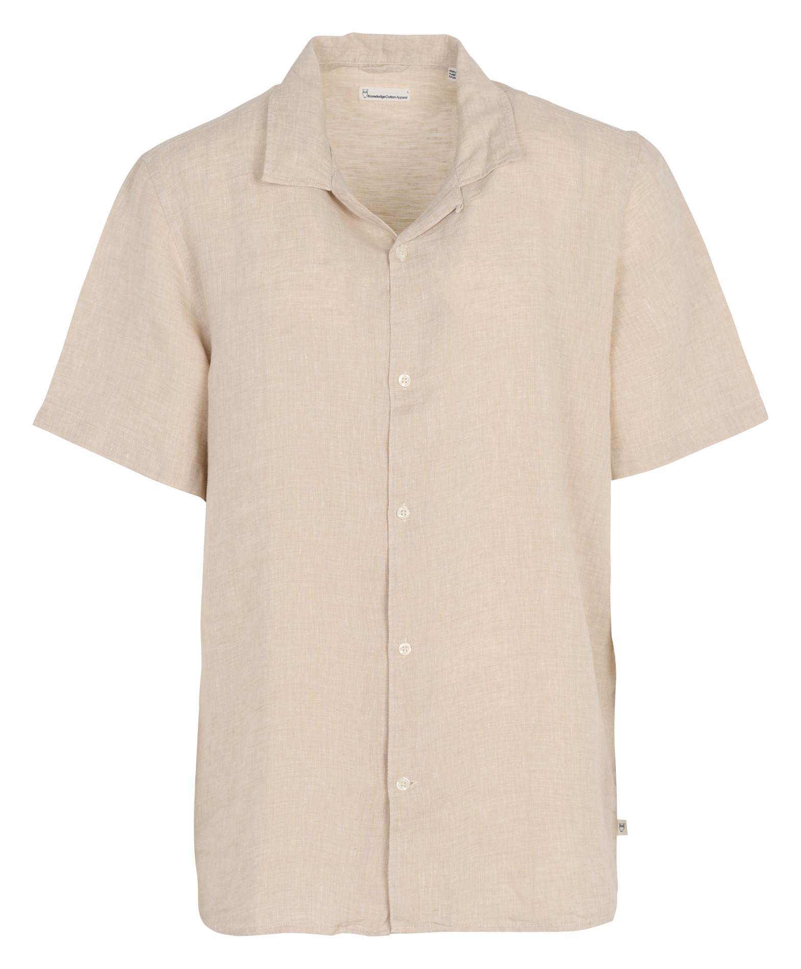 Chemise droite col classique en lin bio KNOWLEDGE COTTON APPAREL Beige