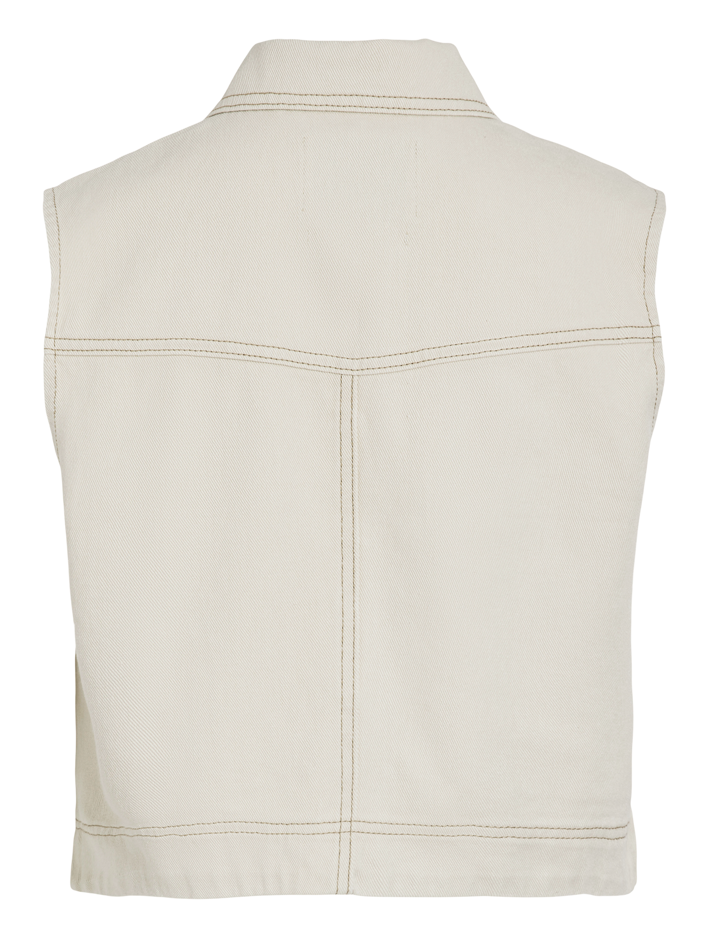 Kurze ärmellose Jeansweste ROUGE EDIT Beige