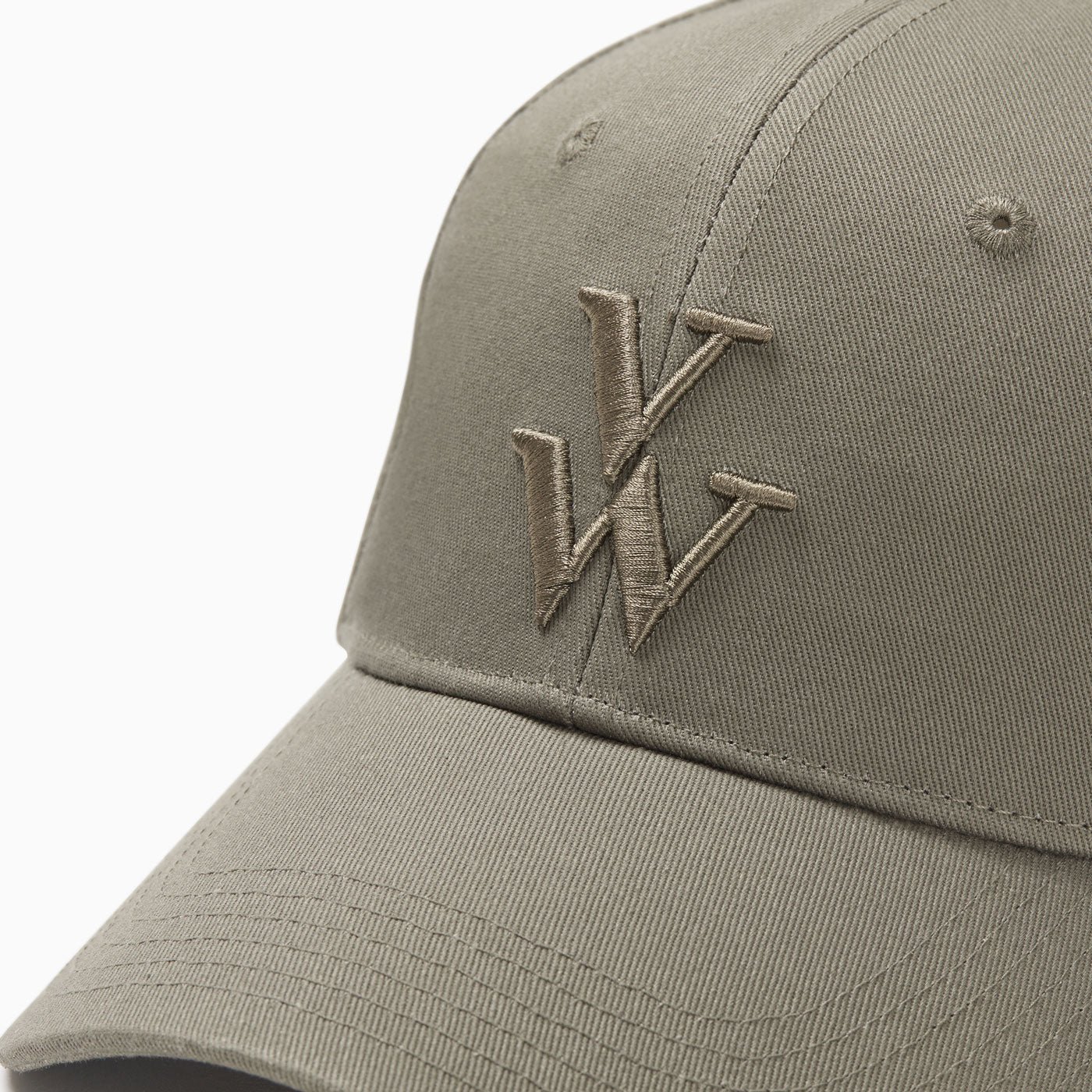 Leopard canvas cap with embroidered logo VANESSA WU Green