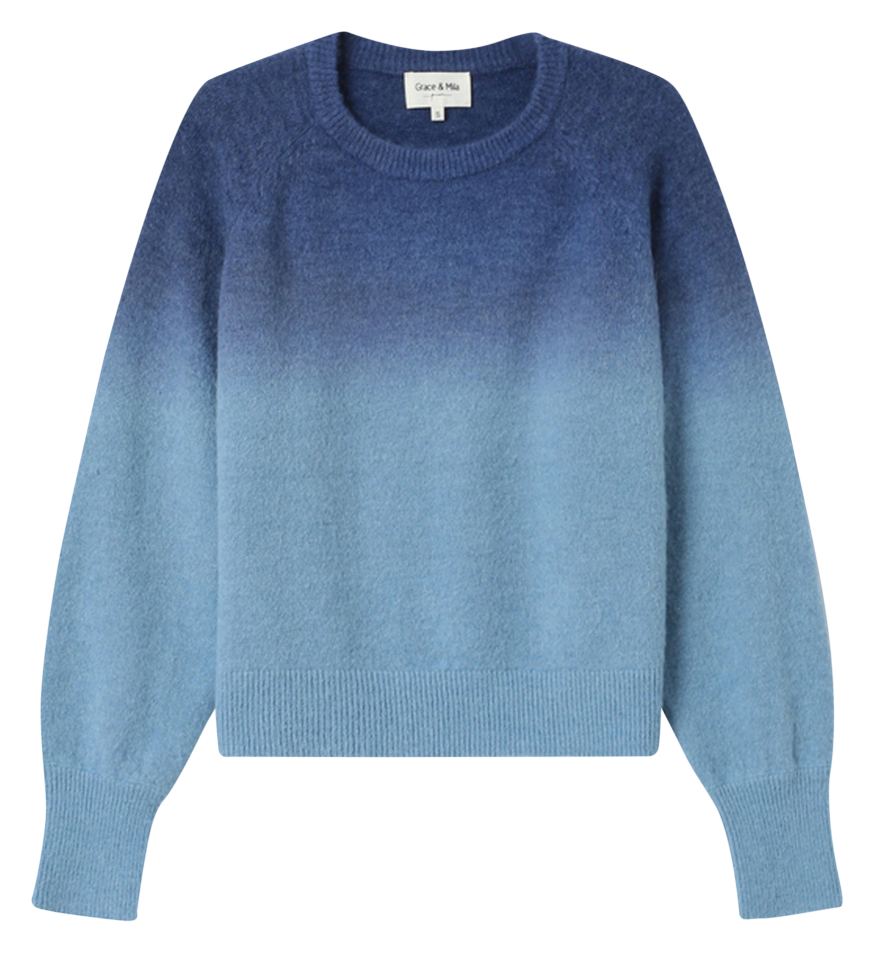 Round neck tie-dye sweater GRACE ET MILA Blue
