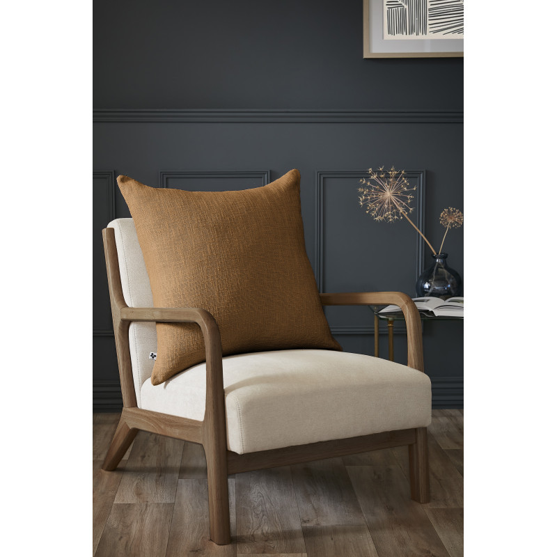 Coussin déco déhoussable 100% coton L'EFFET PAPILLON Gris