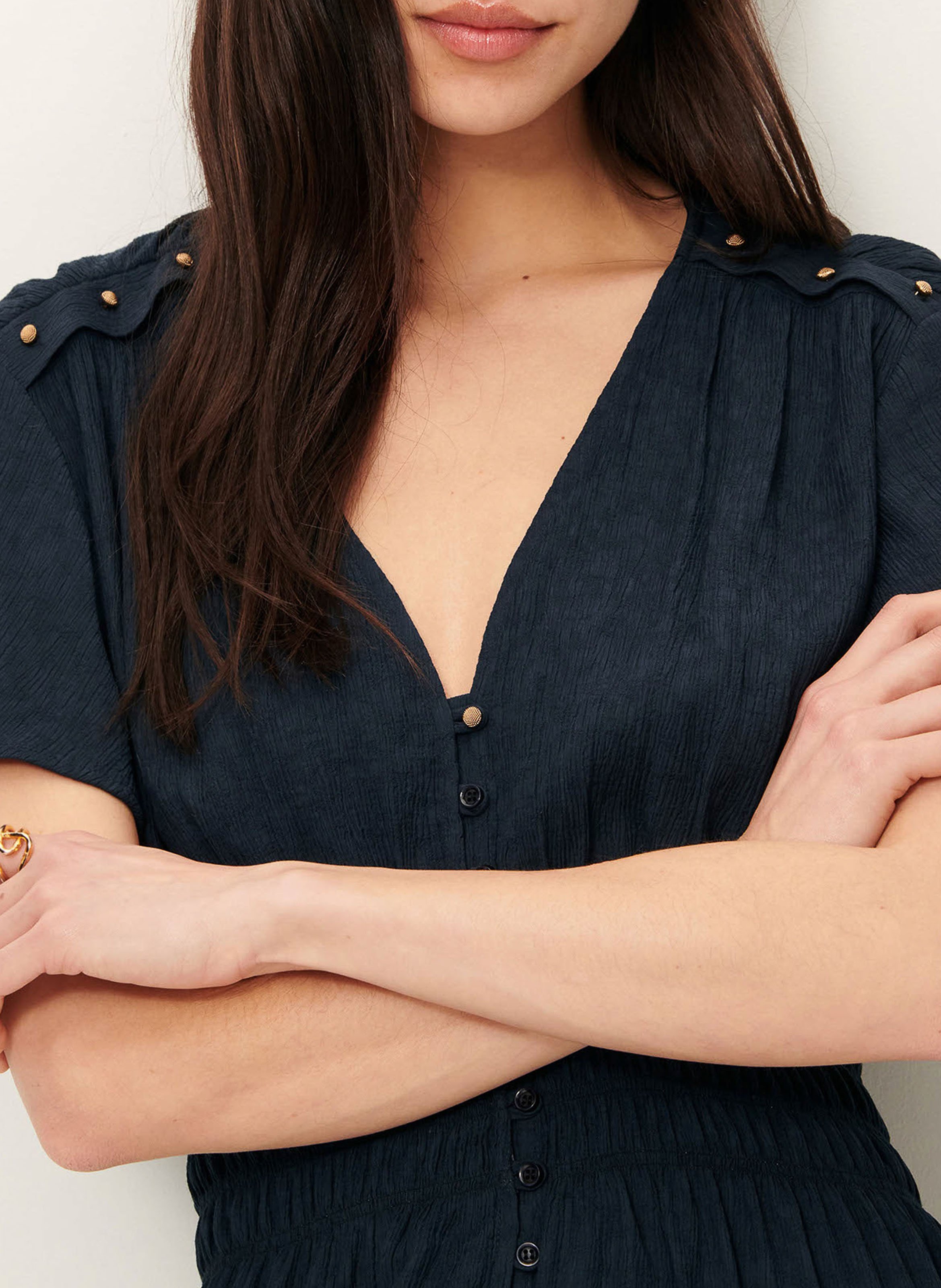 Long V-neck dress SESSUN Blue