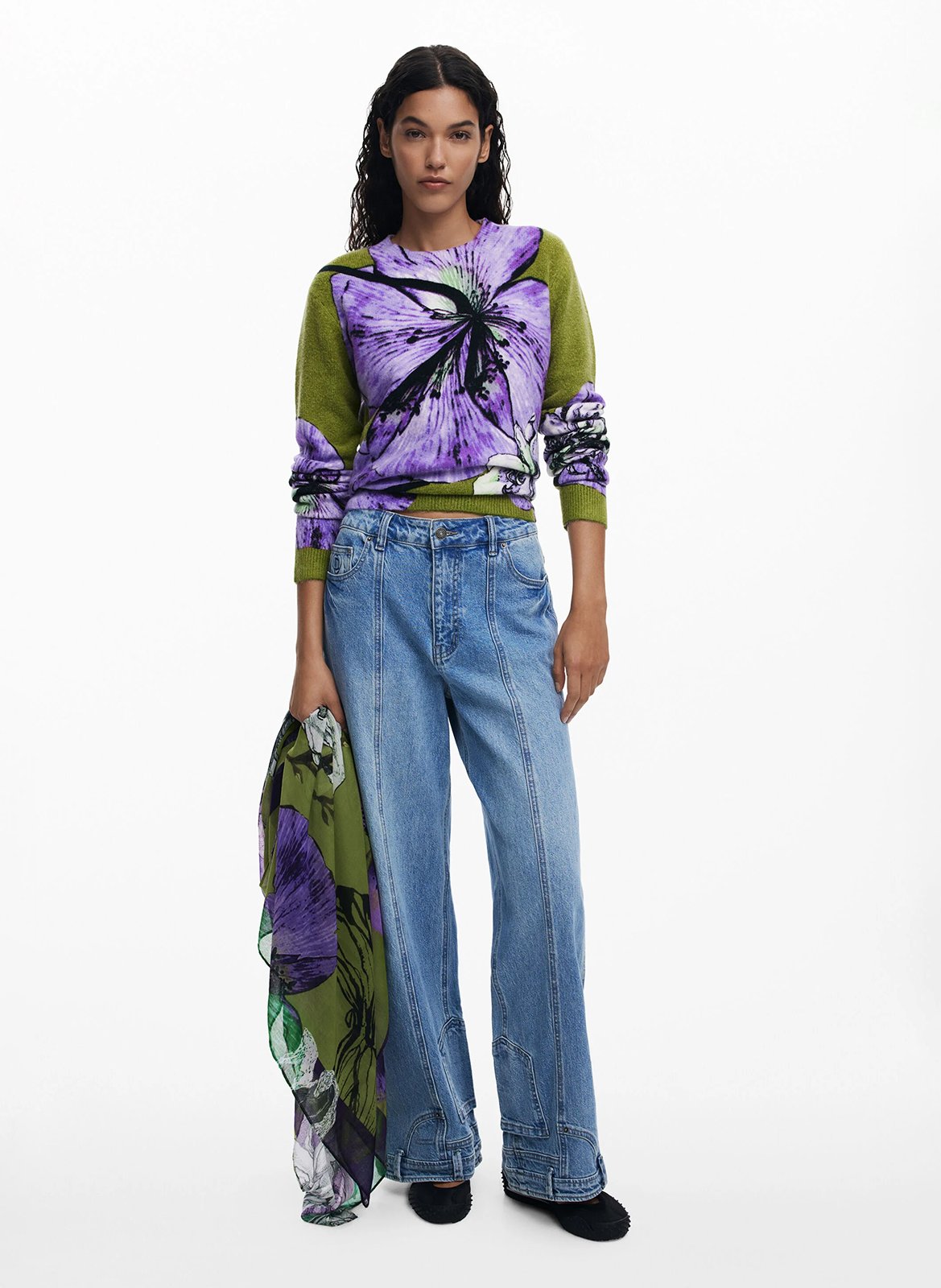 Foulard à imprimé floral DESIGUAL Vert