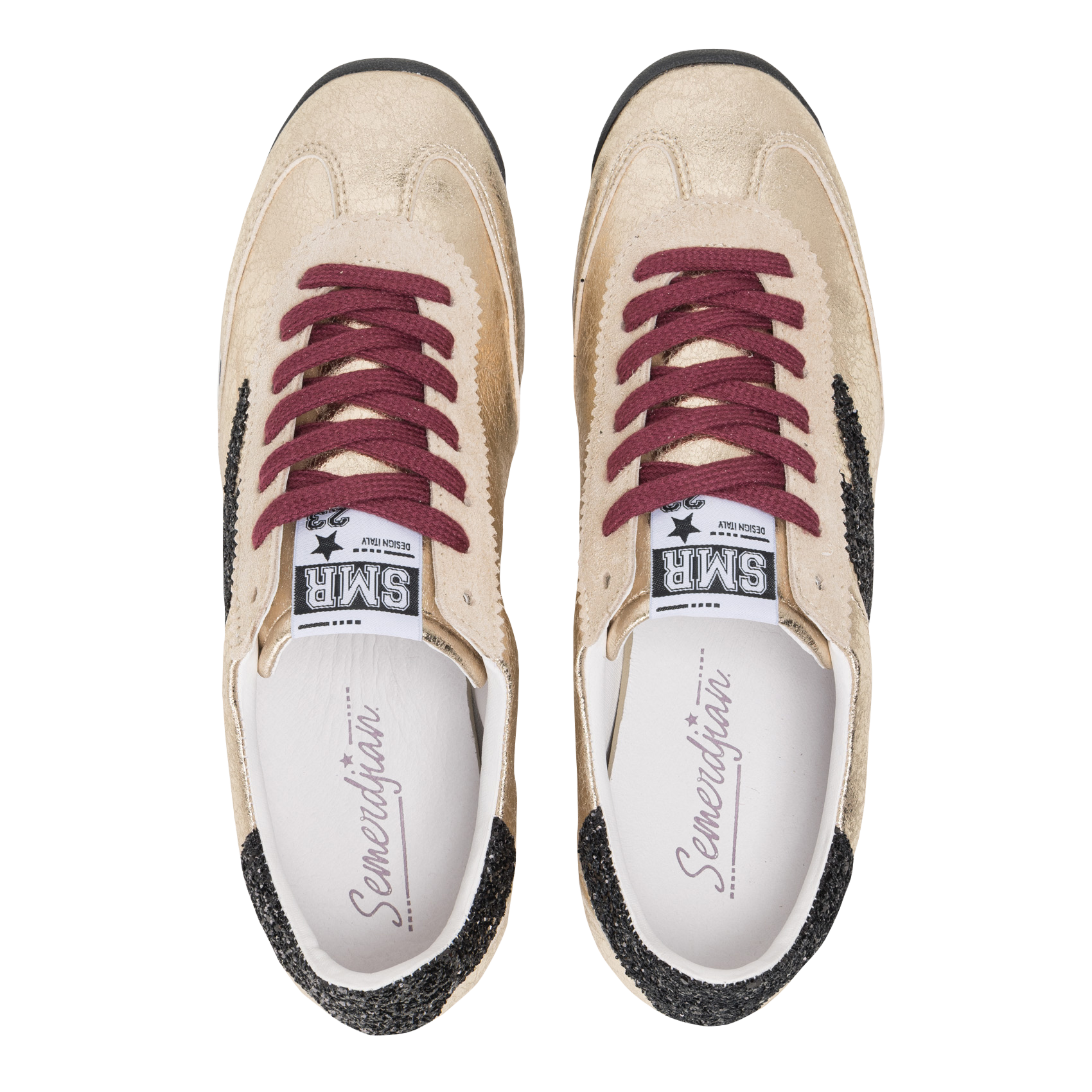 Baskets basses en cuir mélangé SEMERDJIAN - SMR Doré