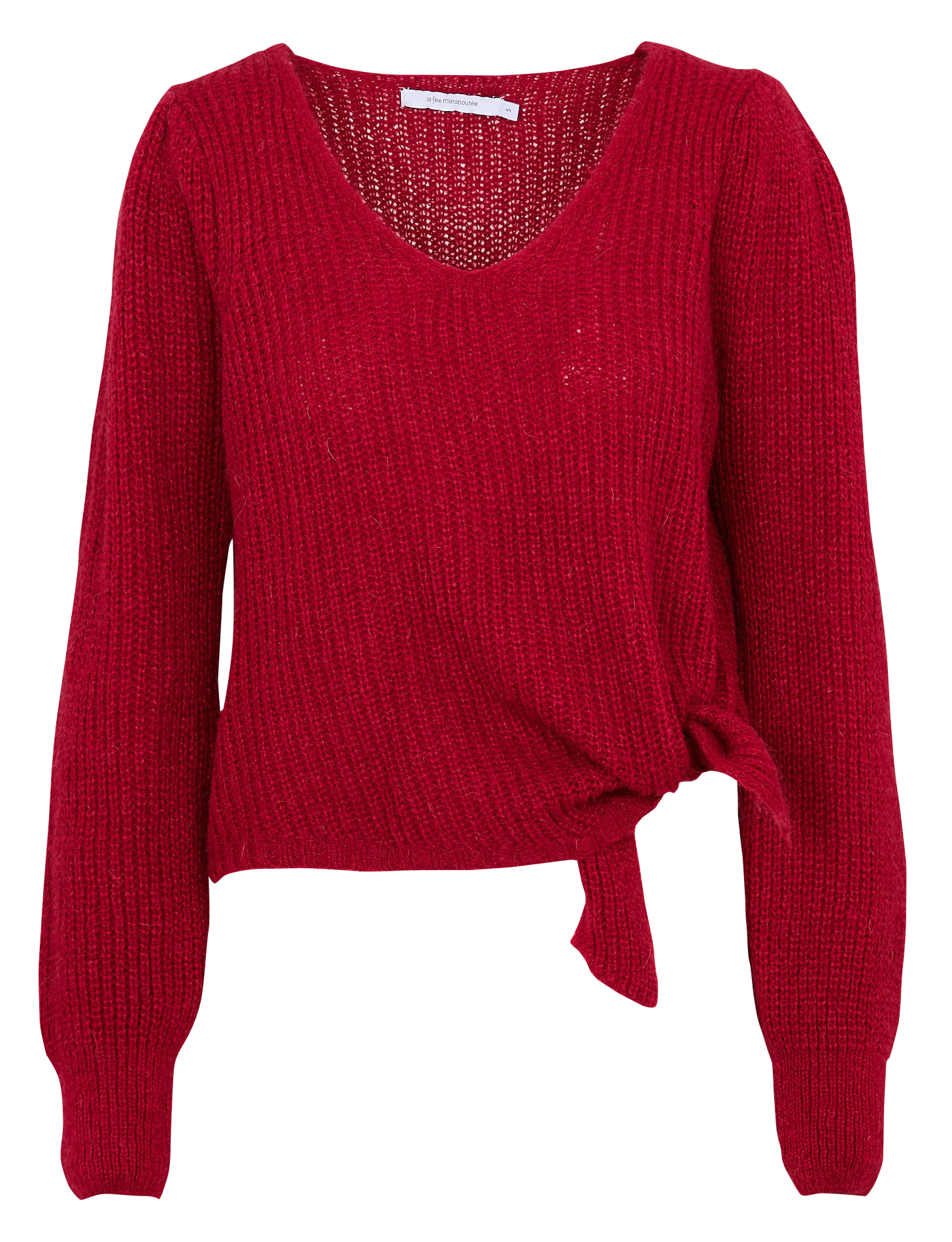 Eng anliegender Pullover mit langen Ärmeln und Schleifen-Detail LA FEE MARABOUTEE Rot