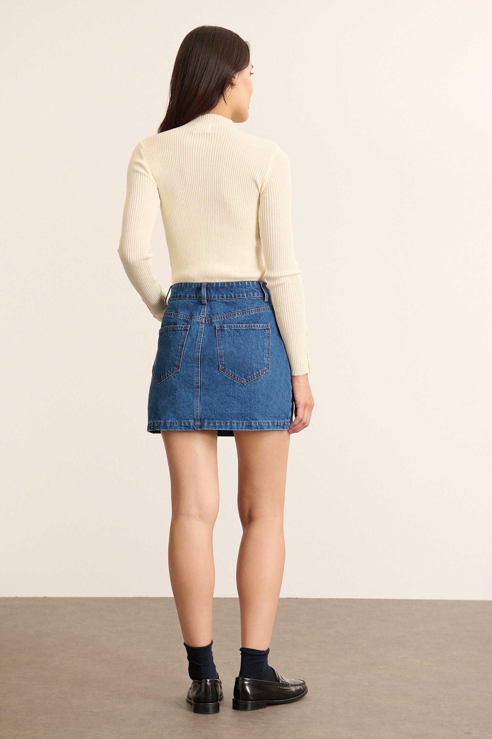 Short denim skirt Blue