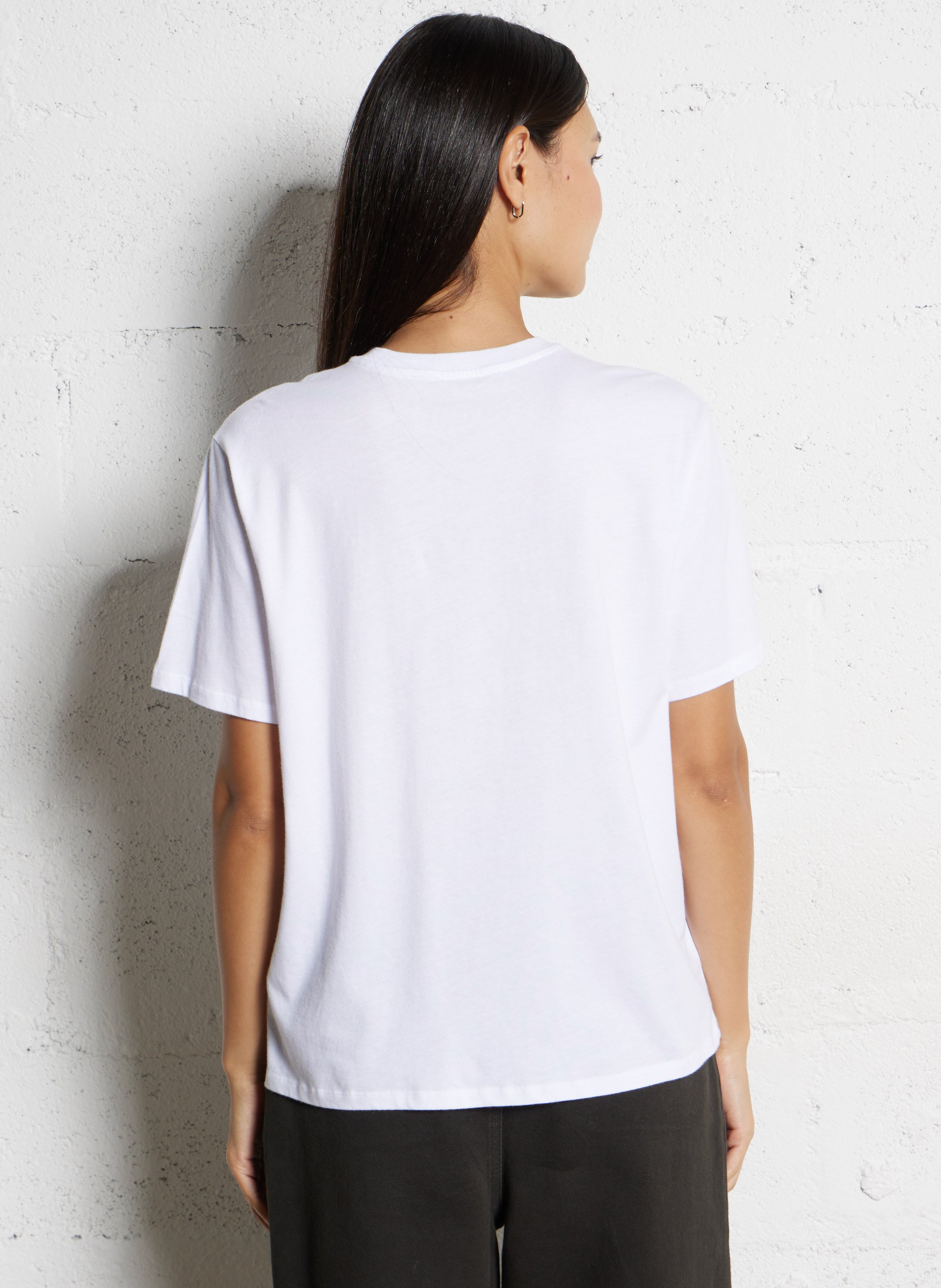 Tee-shirt col rond en coton bio MAJESTIC FILATURES Blanc